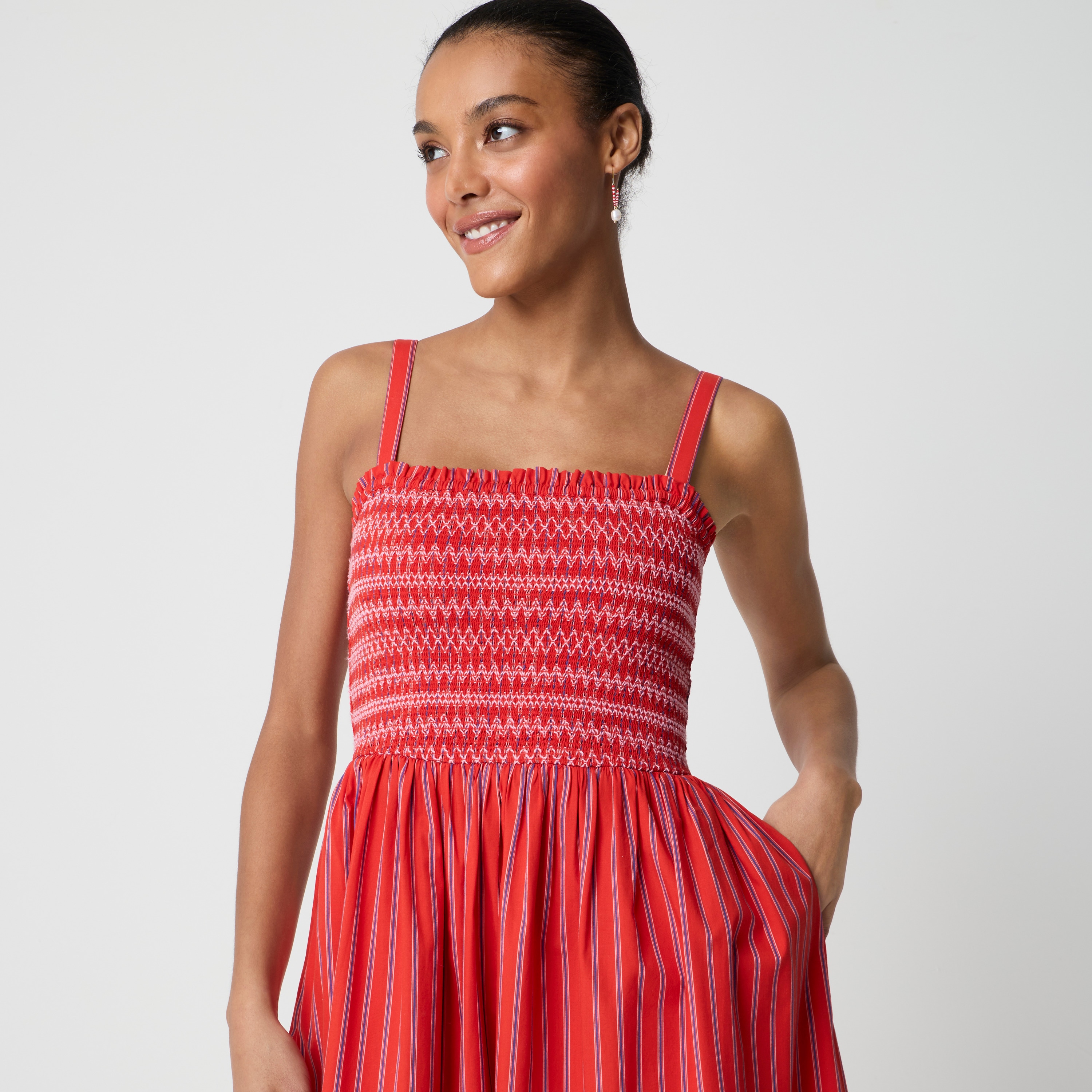 Smocked midi dress