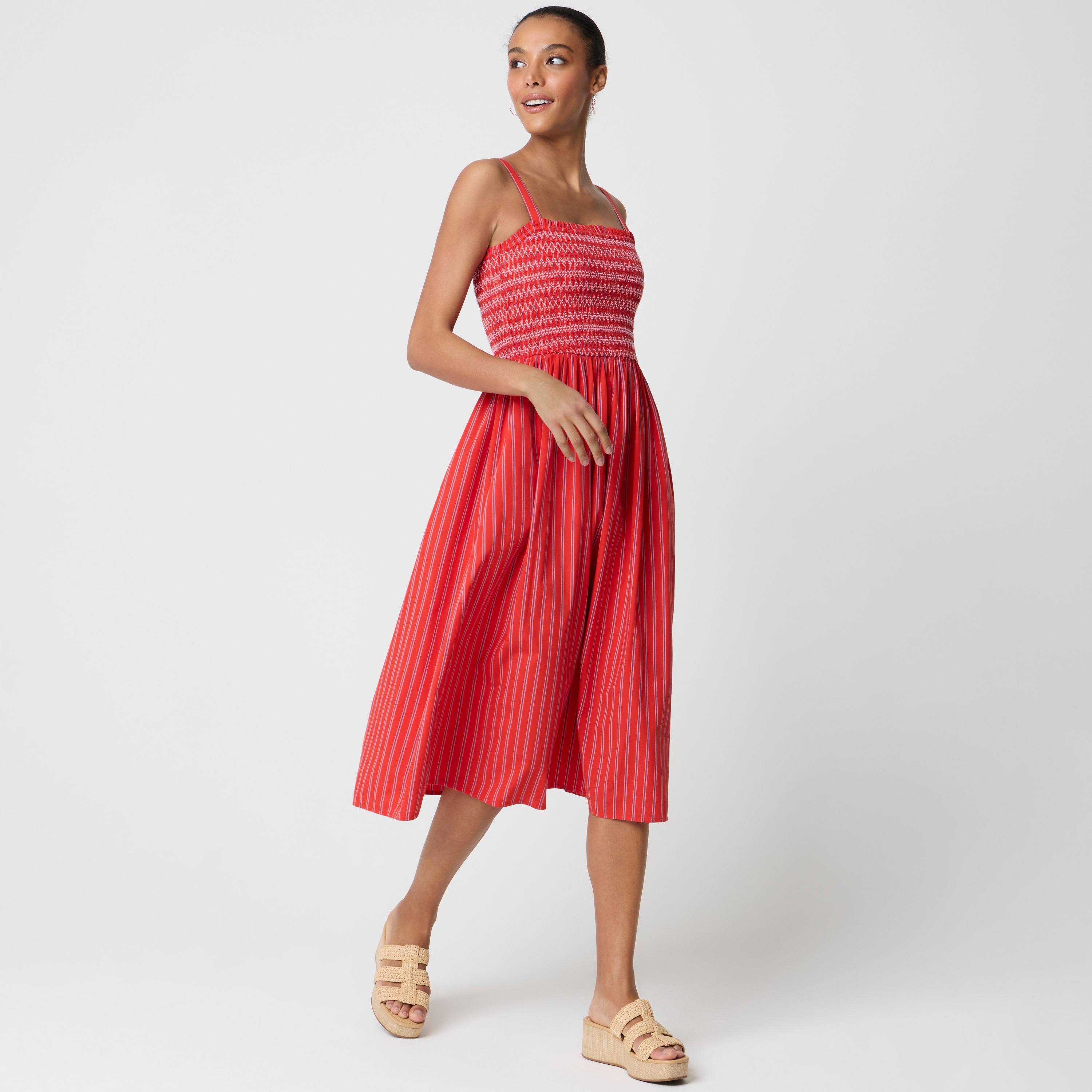 Smocked midi dress