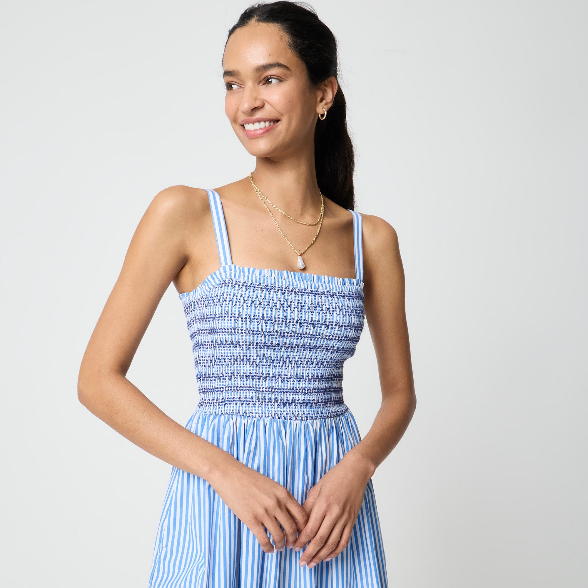 Smocked midi dress