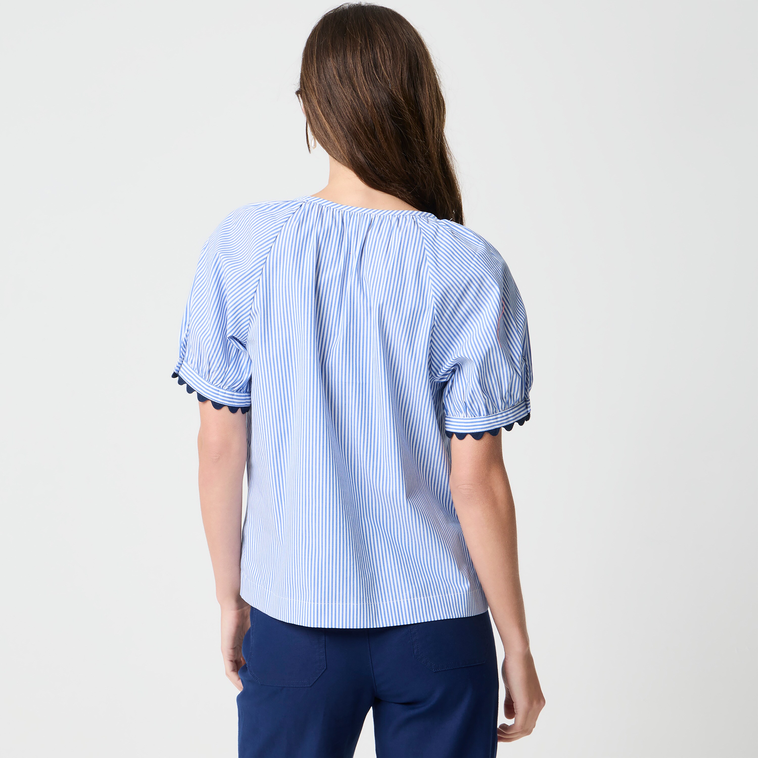 Striped short-sleeve button-up shirt
