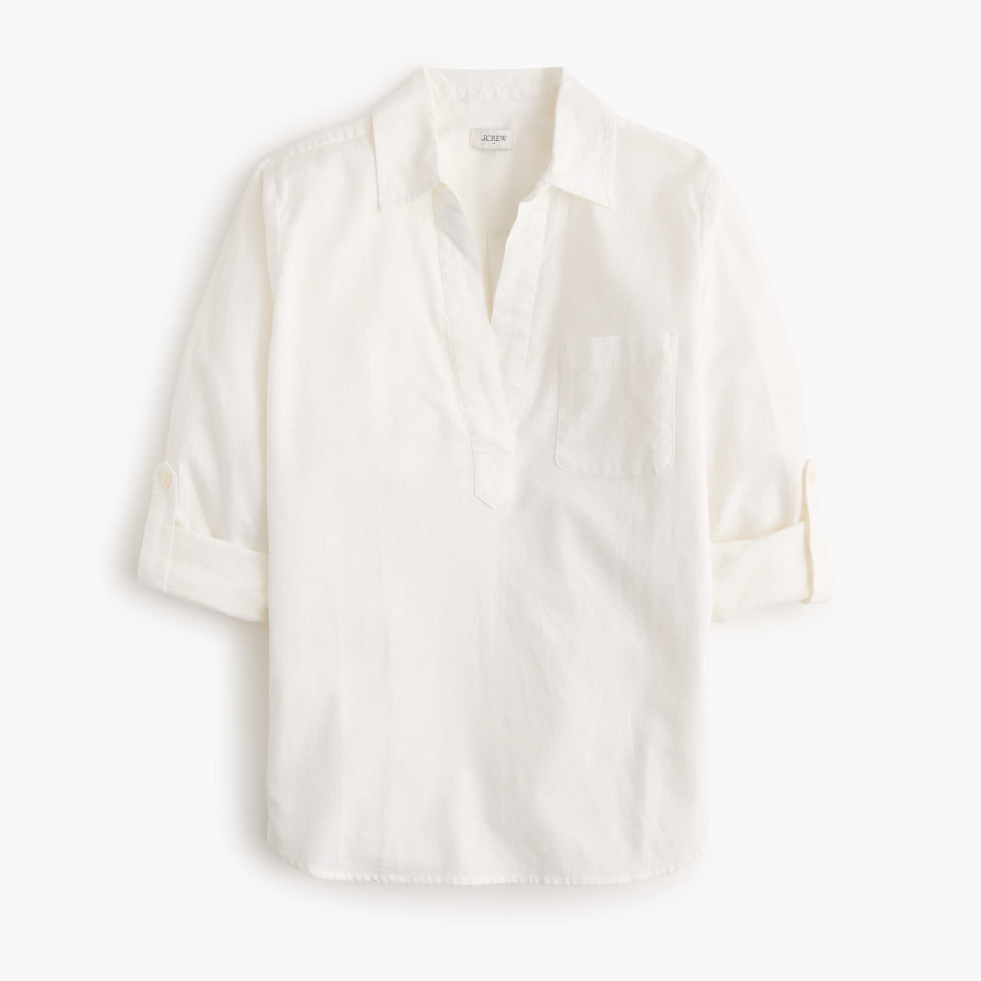 Linen-blend popover top