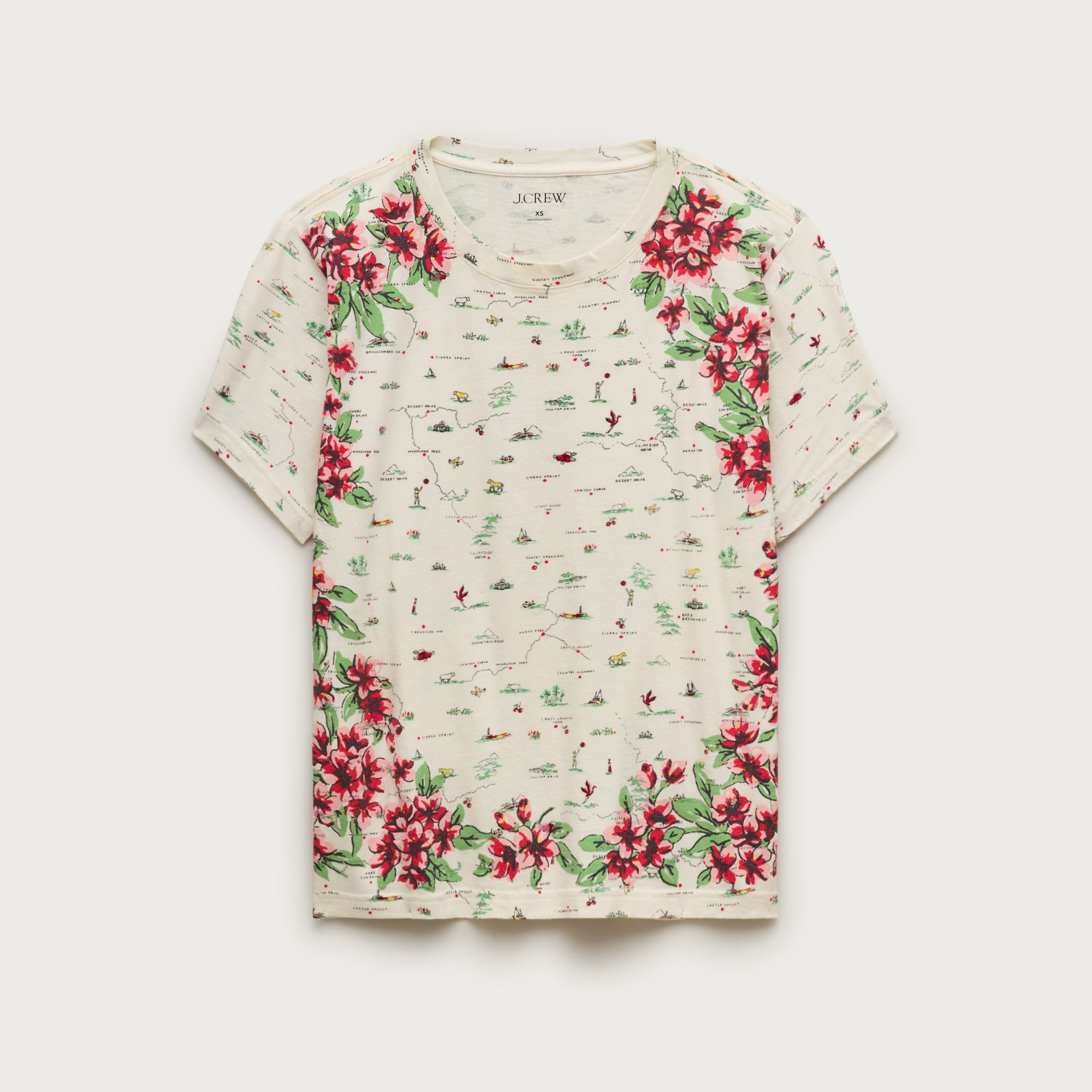 Broken-in jersey relaxed-fit map graphic T-shirt from J.Crew - $39.50