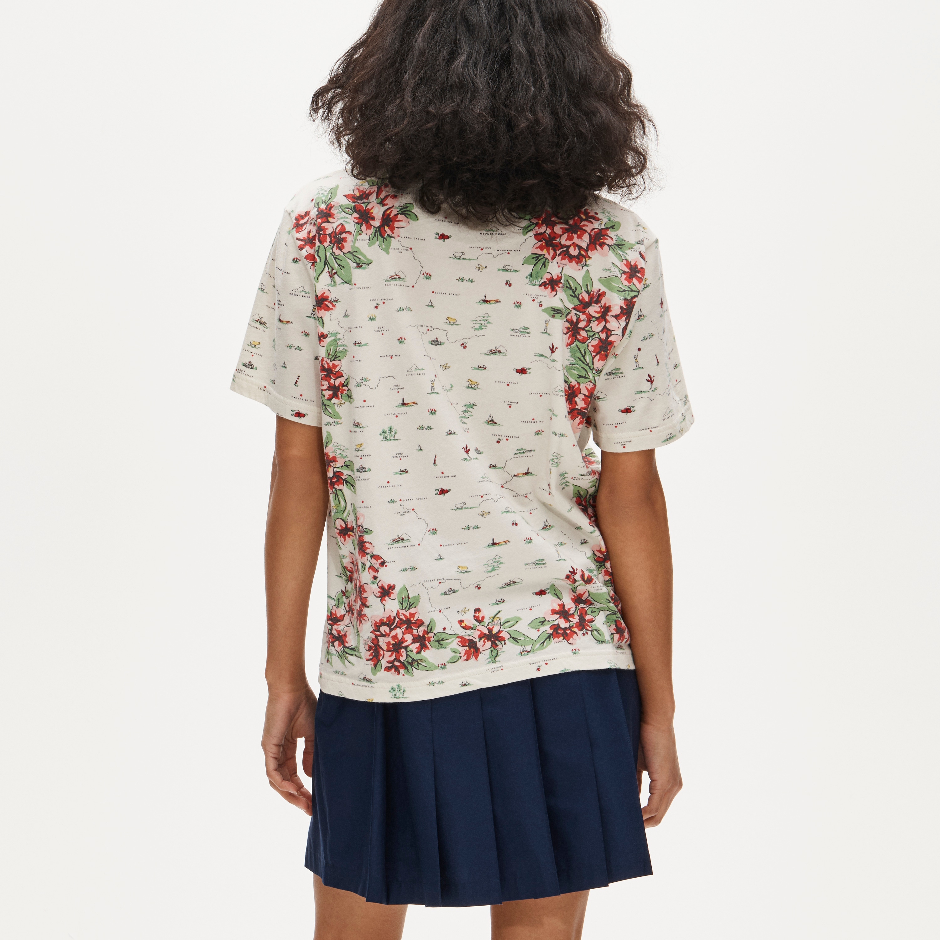 Broken-in jersey relaxed-fit map graphic T-shirt