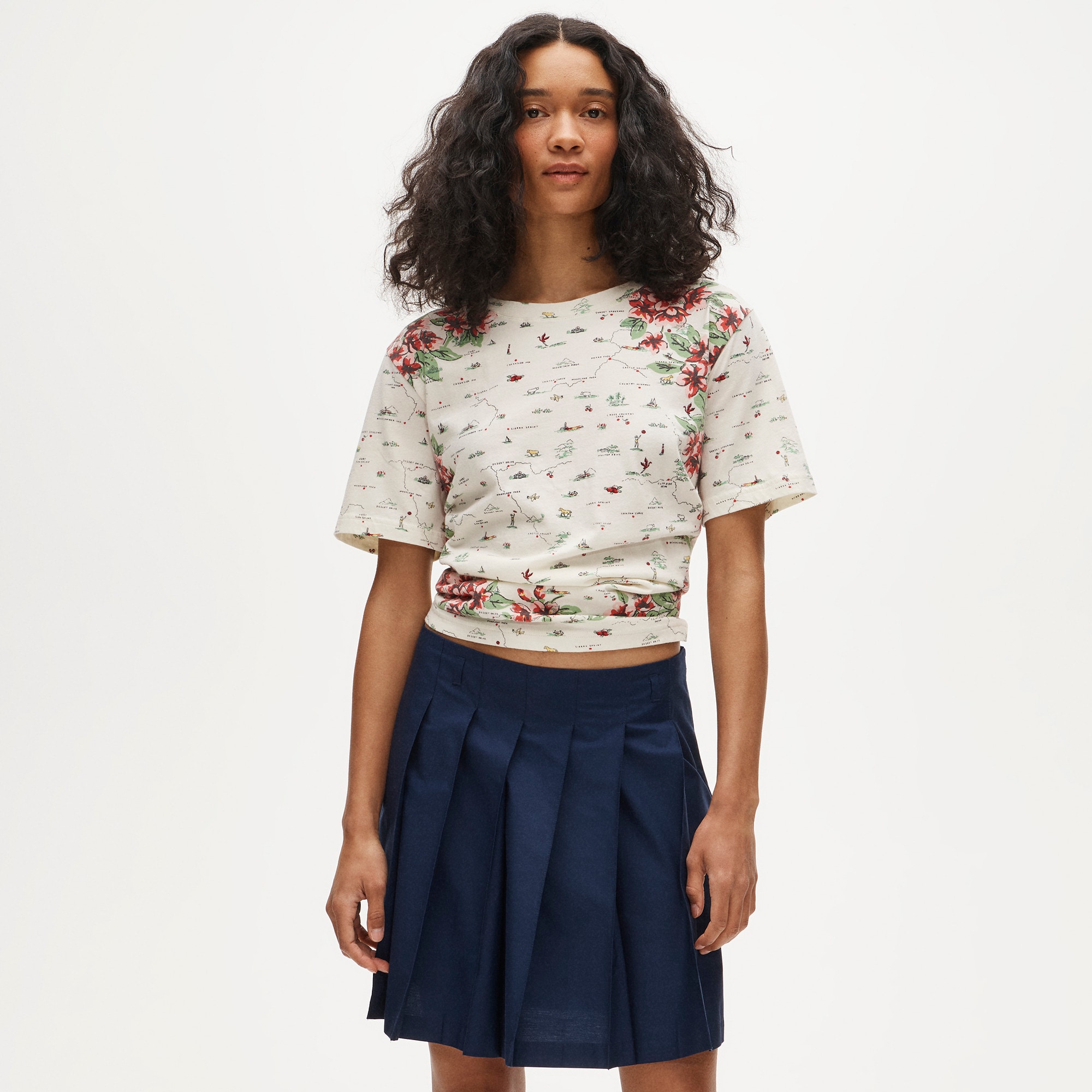 Broken-in jersey relaxed-fit map graphic T-shirt