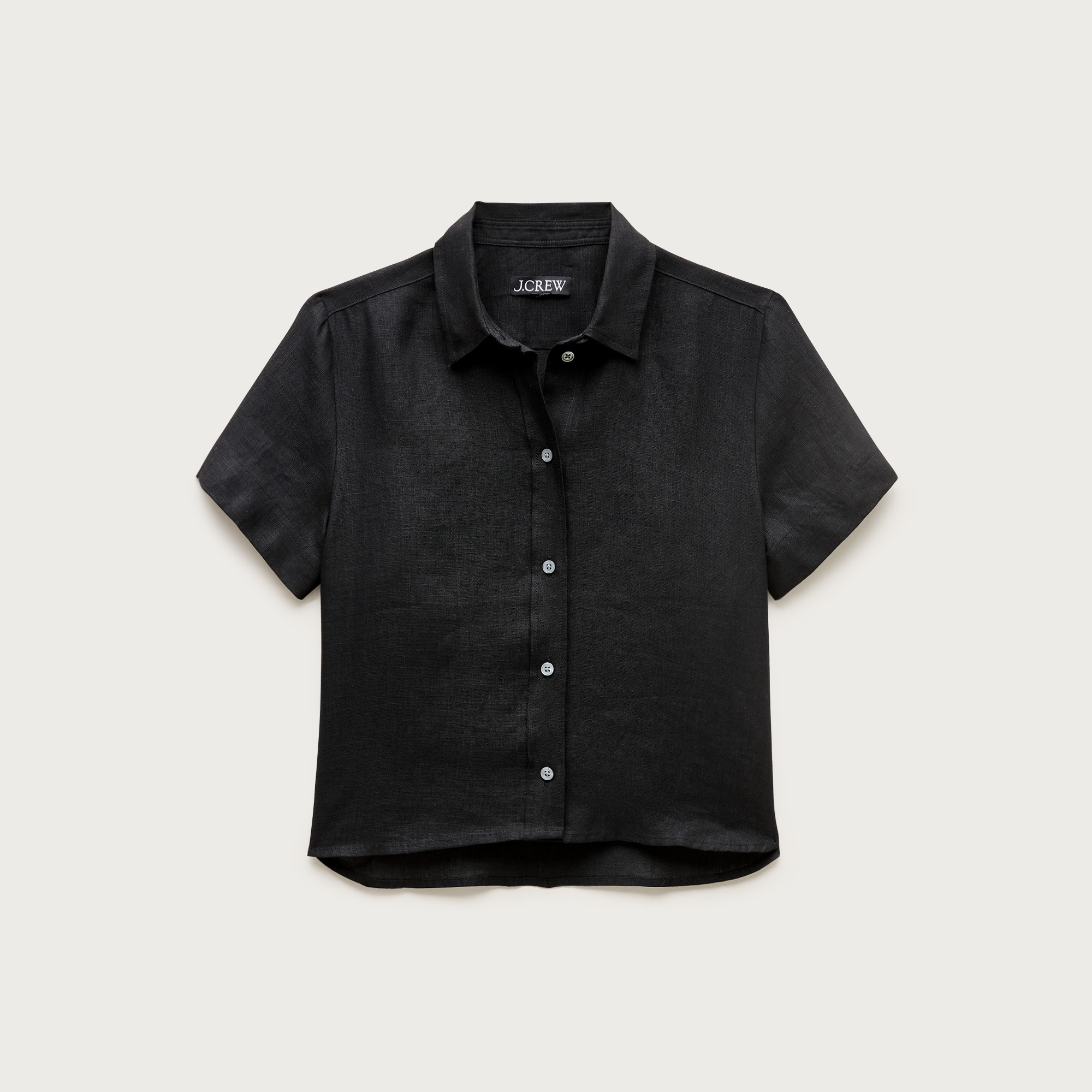 Gamine button-down shirt in linen