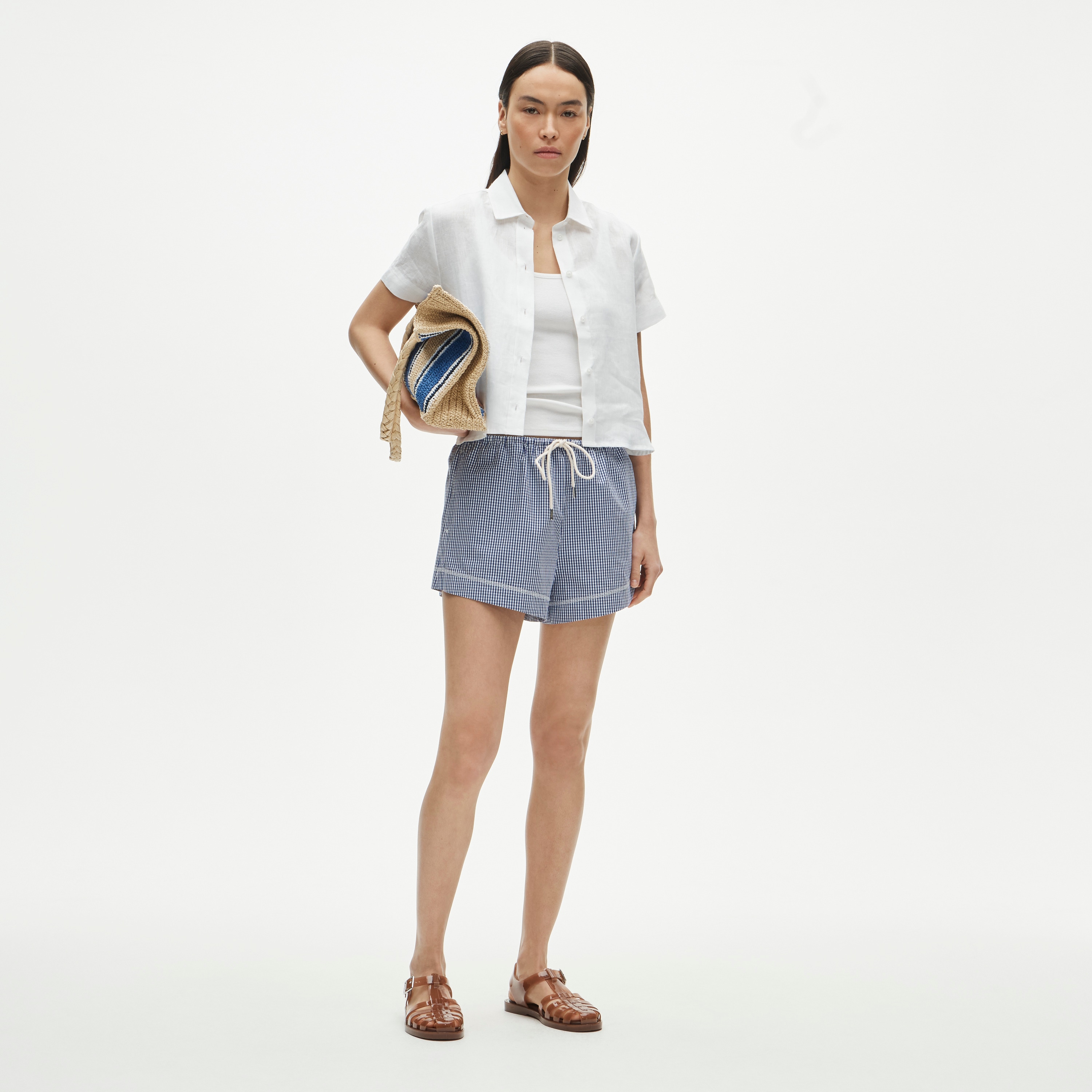 Gamine button-up shirt in linen
