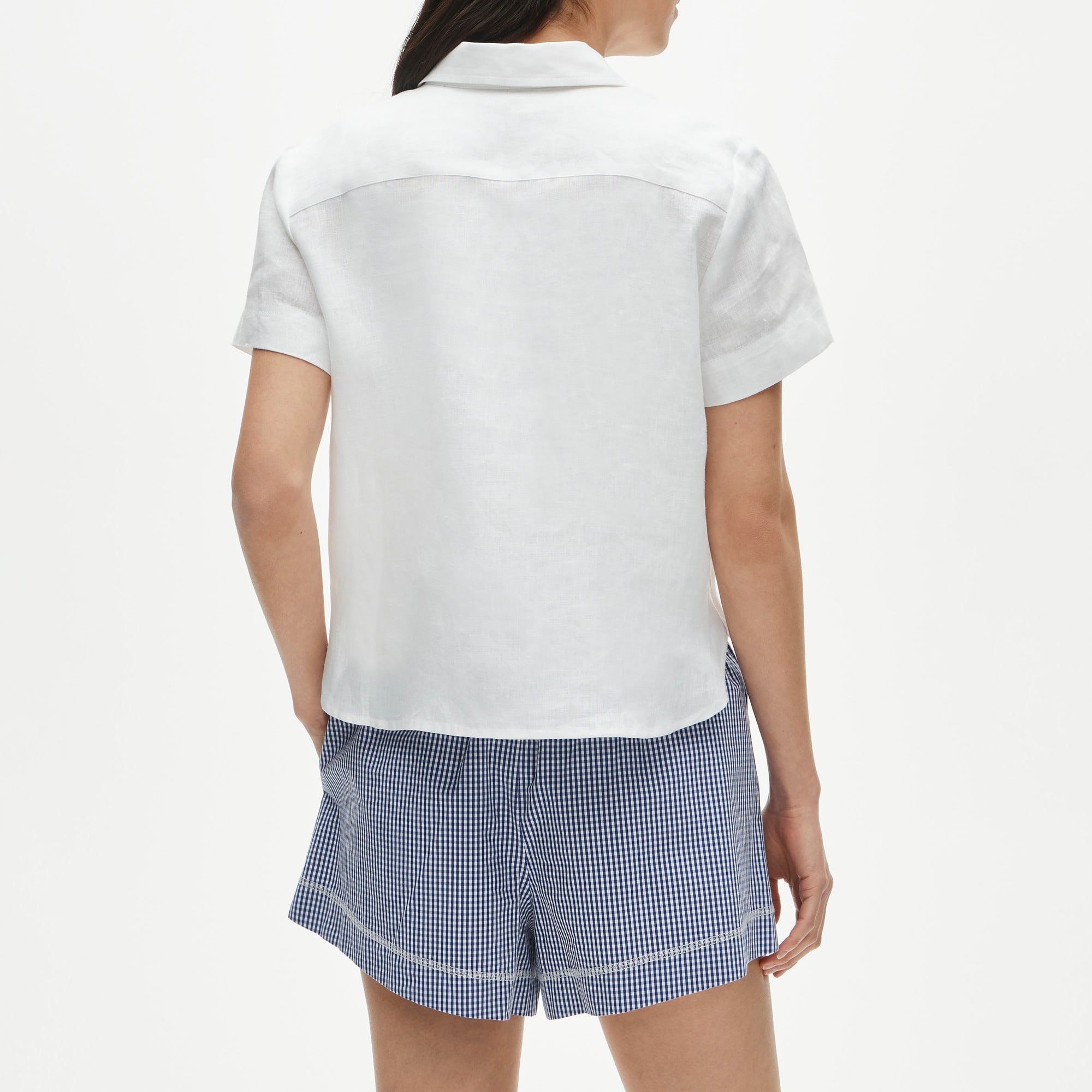 Gamine button-up shirt in linen