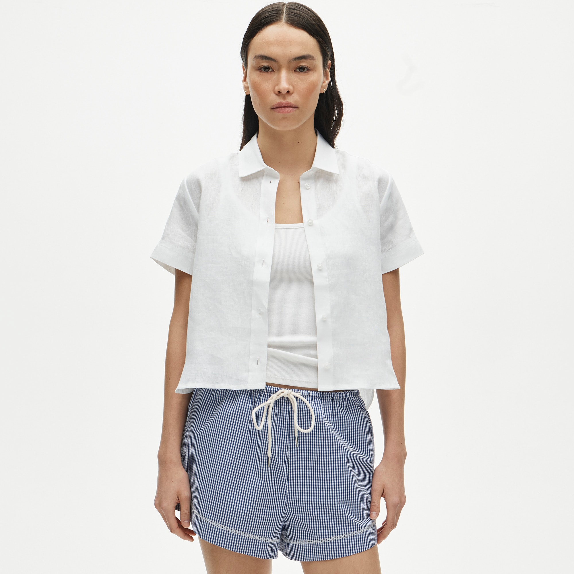 Gamine button-down shirt in linen - image 4