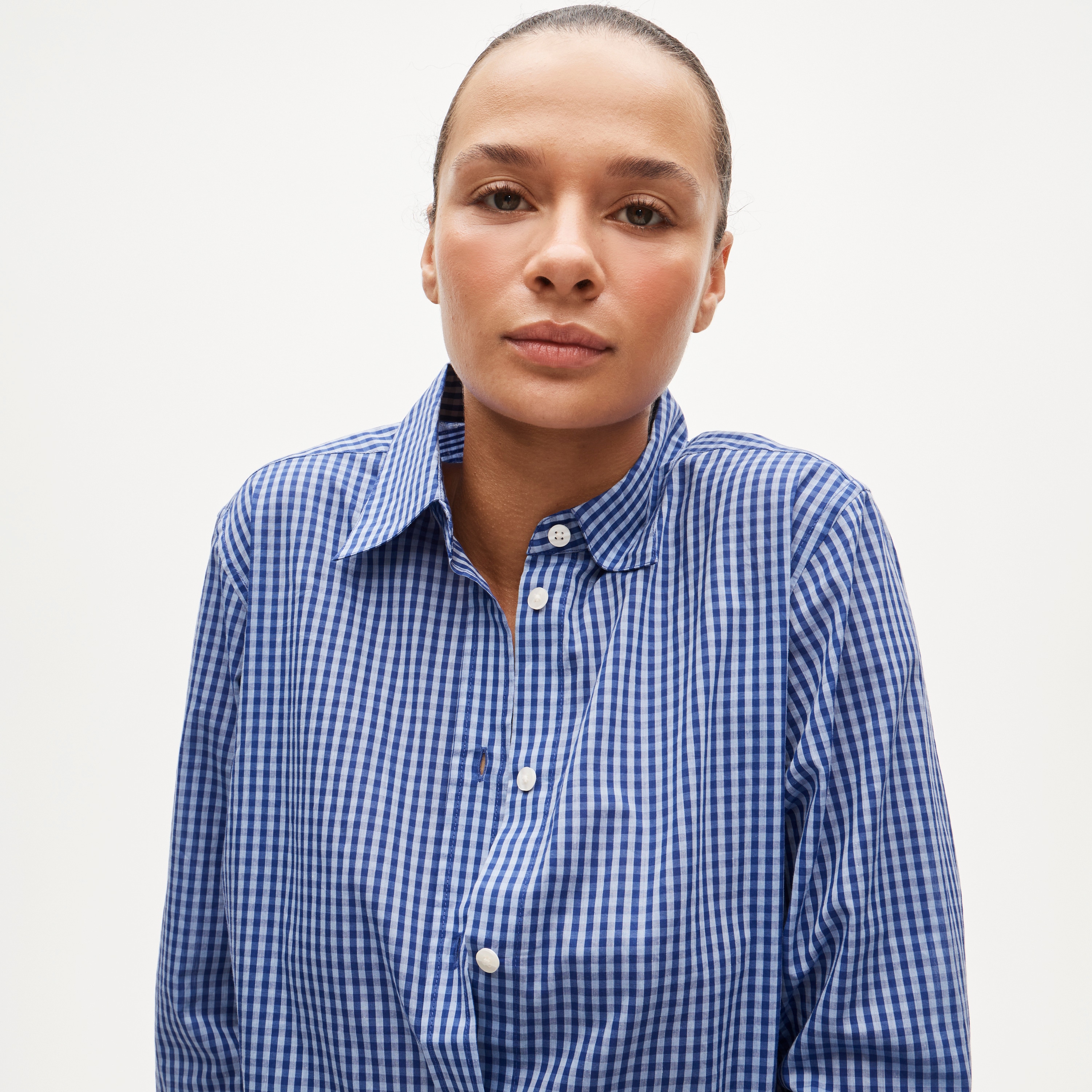 Jules classic-fit shirt in gingham sateen - image 4