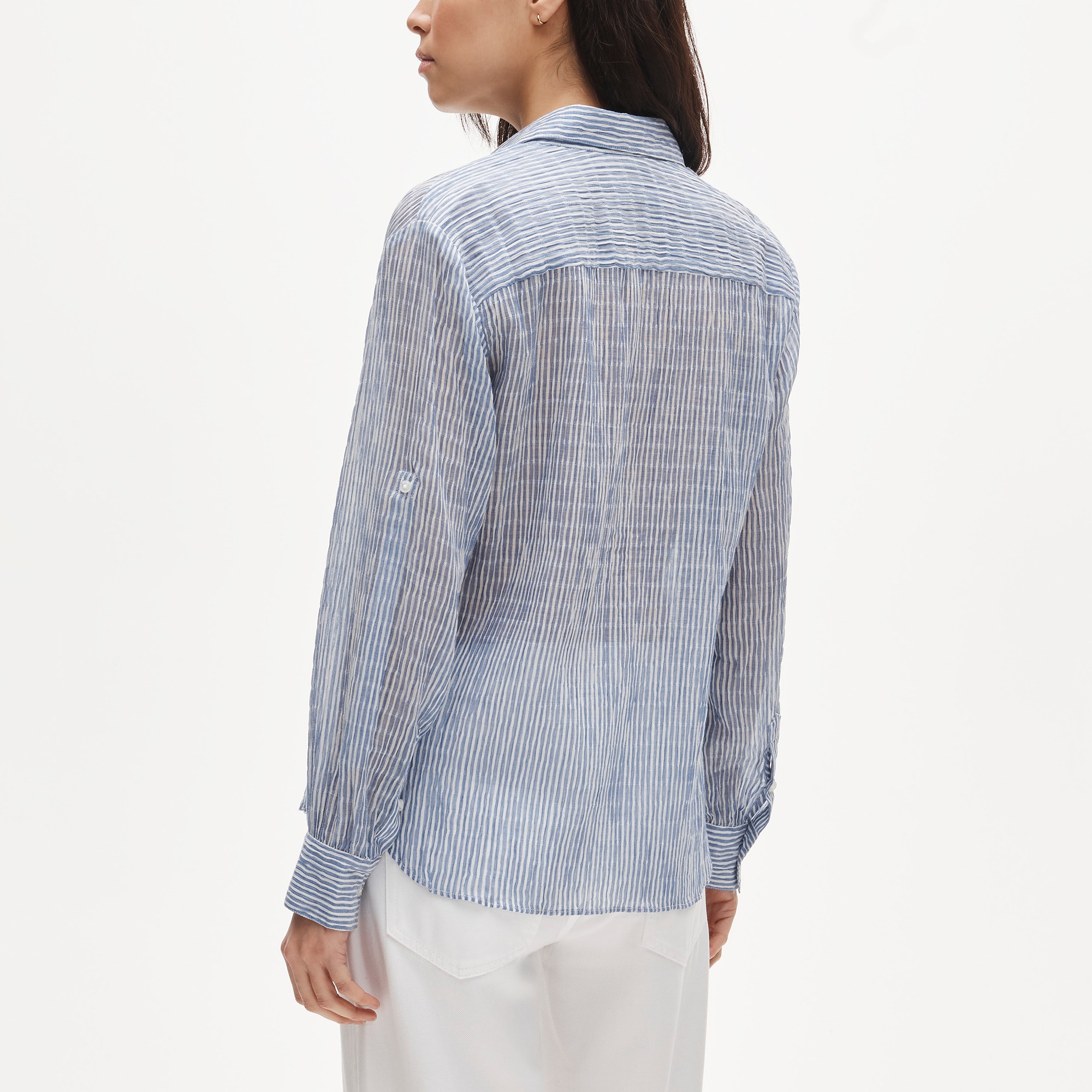 Jules classic-fit shirt in striped textured gauze - image 4