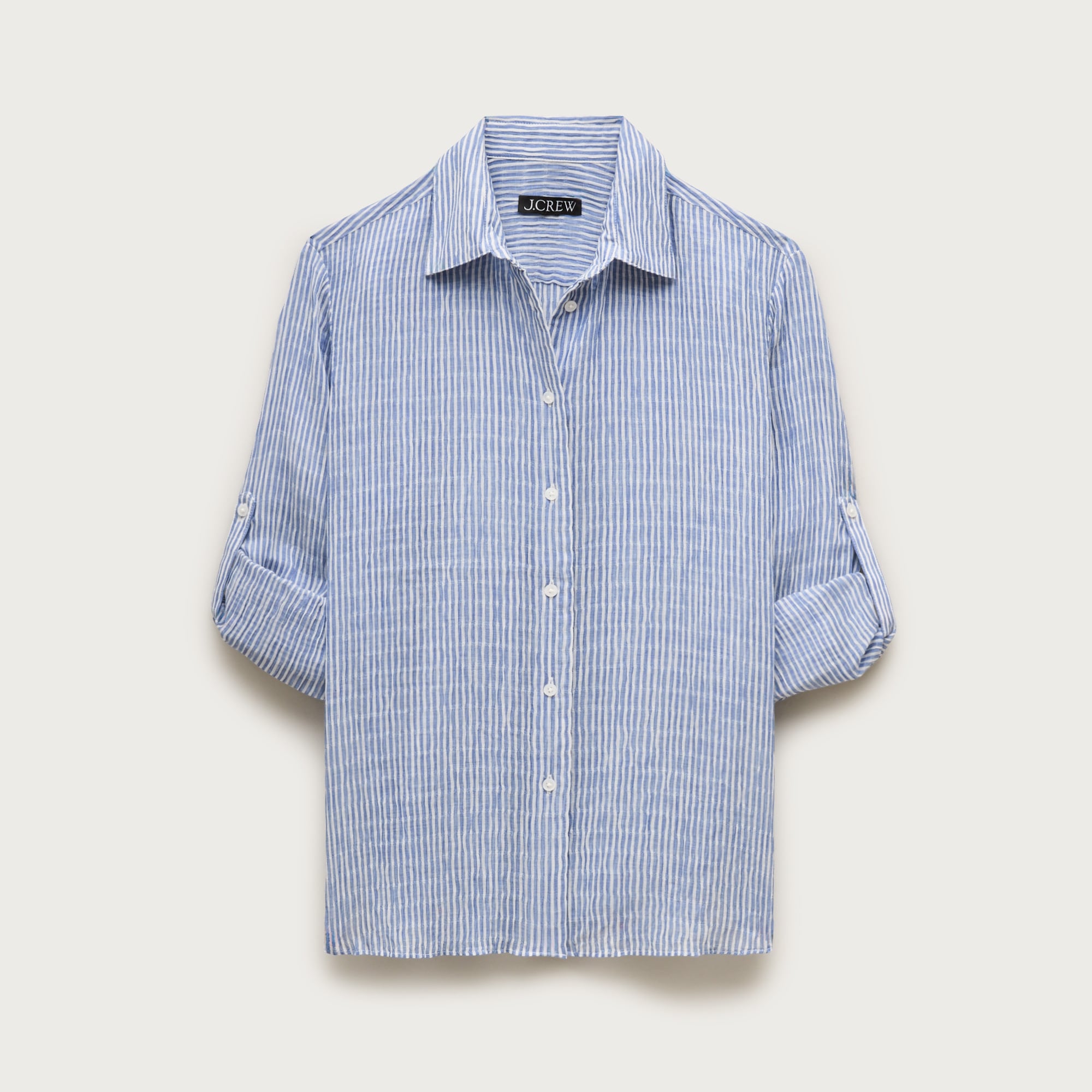 Jules classic-fit shirt in striped textured gauze - image 5
