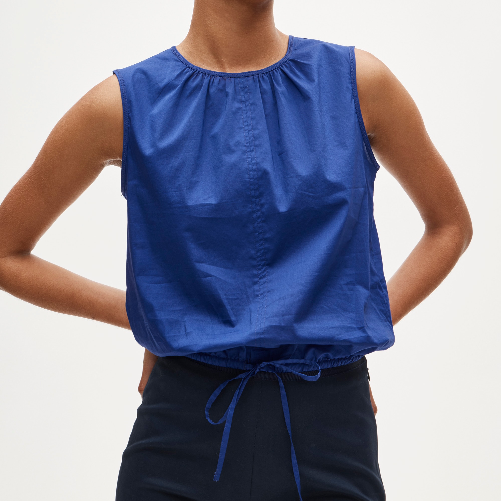 Drawstring-waist tank top in sateen - image 4