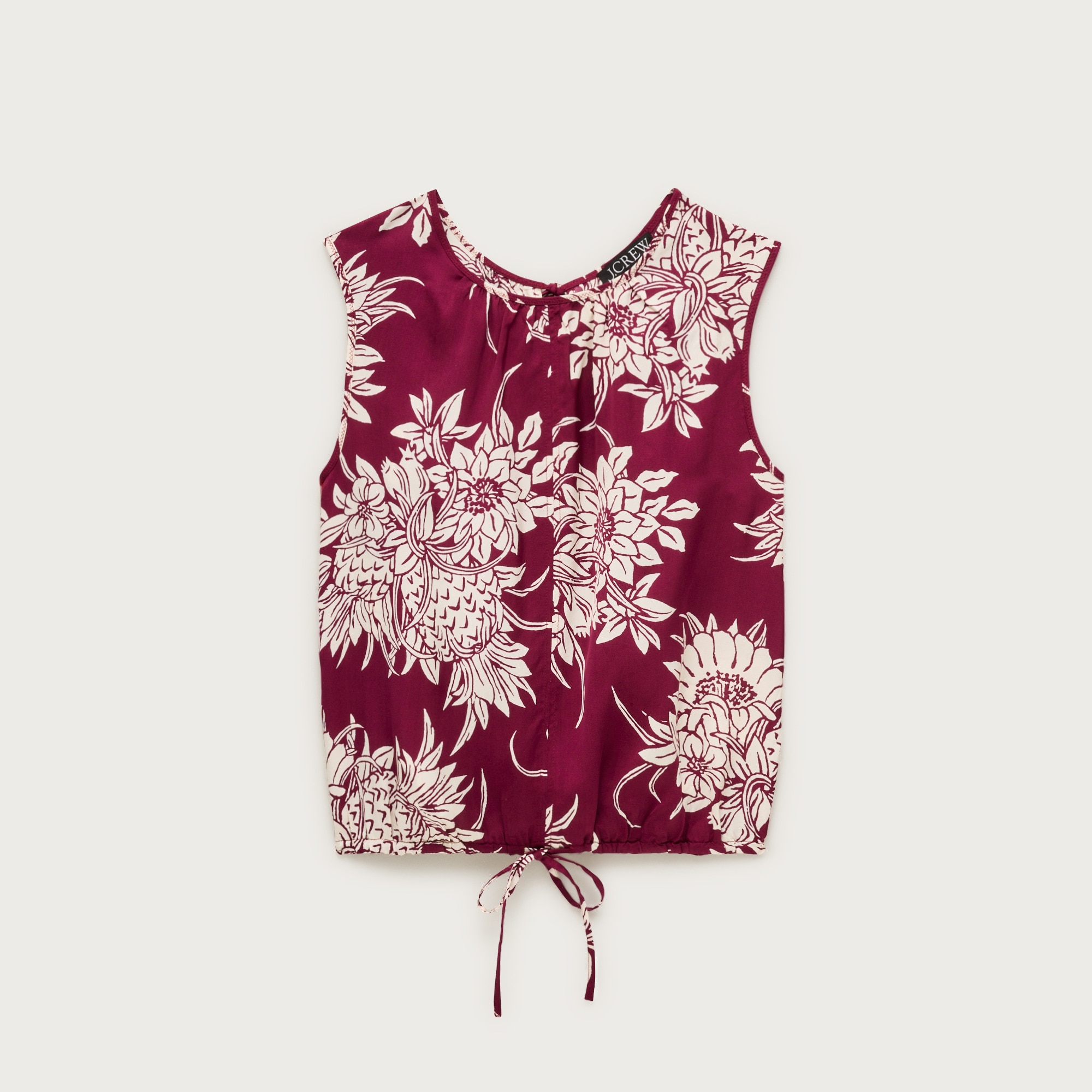 Drawstring-waist tank top in pineapple garden sateen from J.Crew - $98