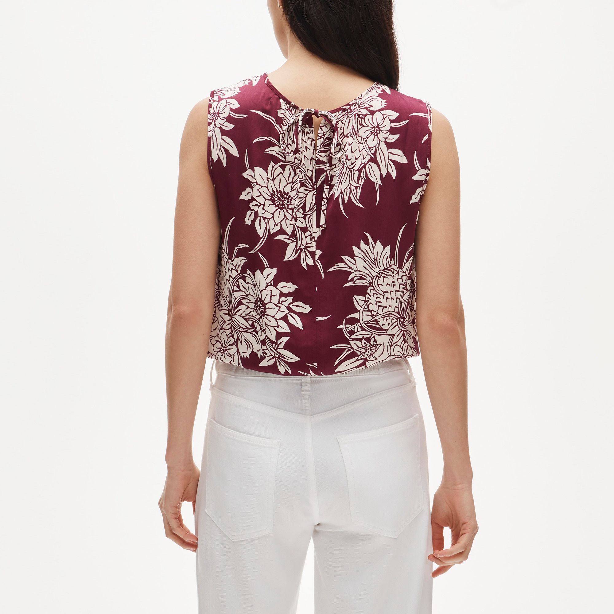 Drawstring-waist tank top in pineapple garden sateen - image 5