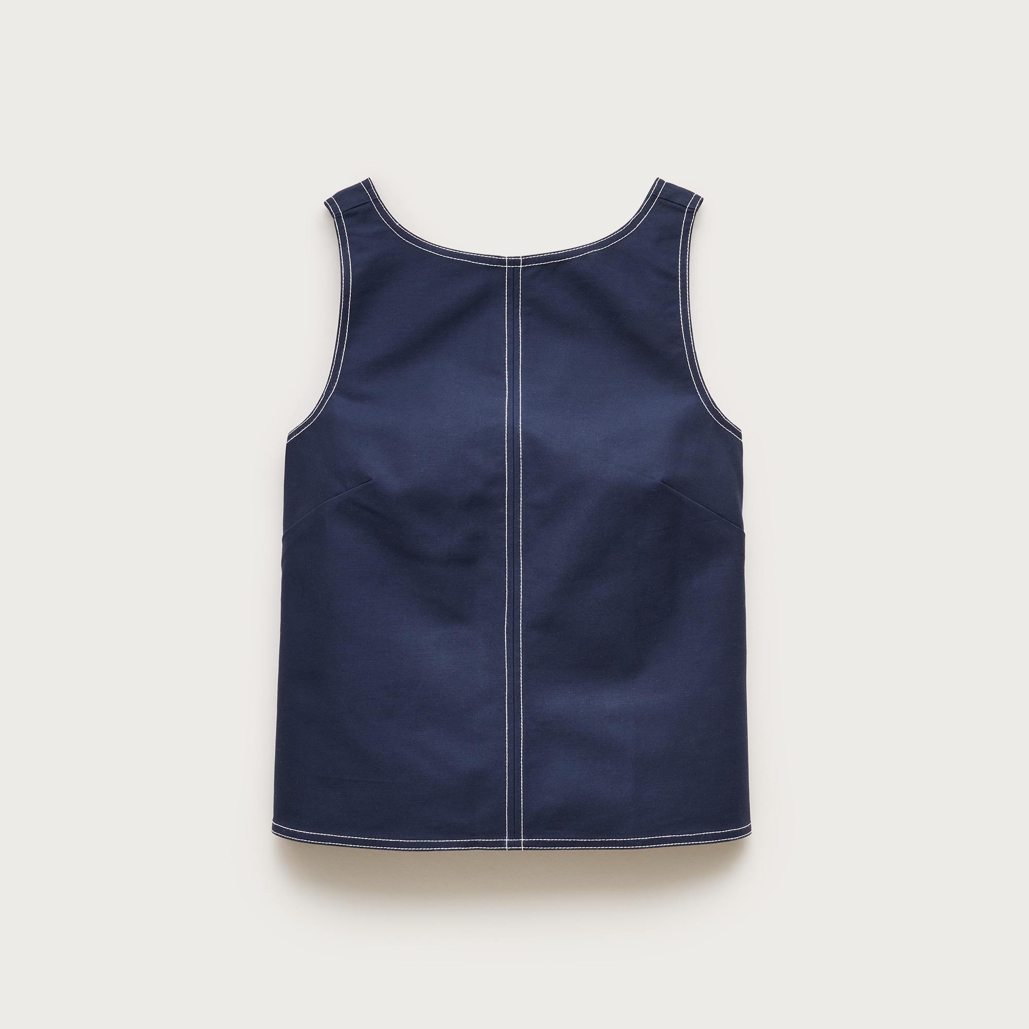 Contrast-stitch shell top in double cotton poplin