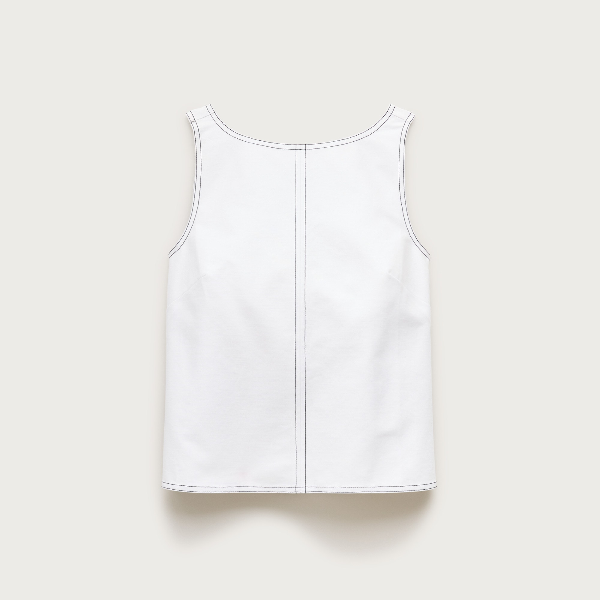 Contrast-stitch shell top in double cotton poplin from J.Crew - $98