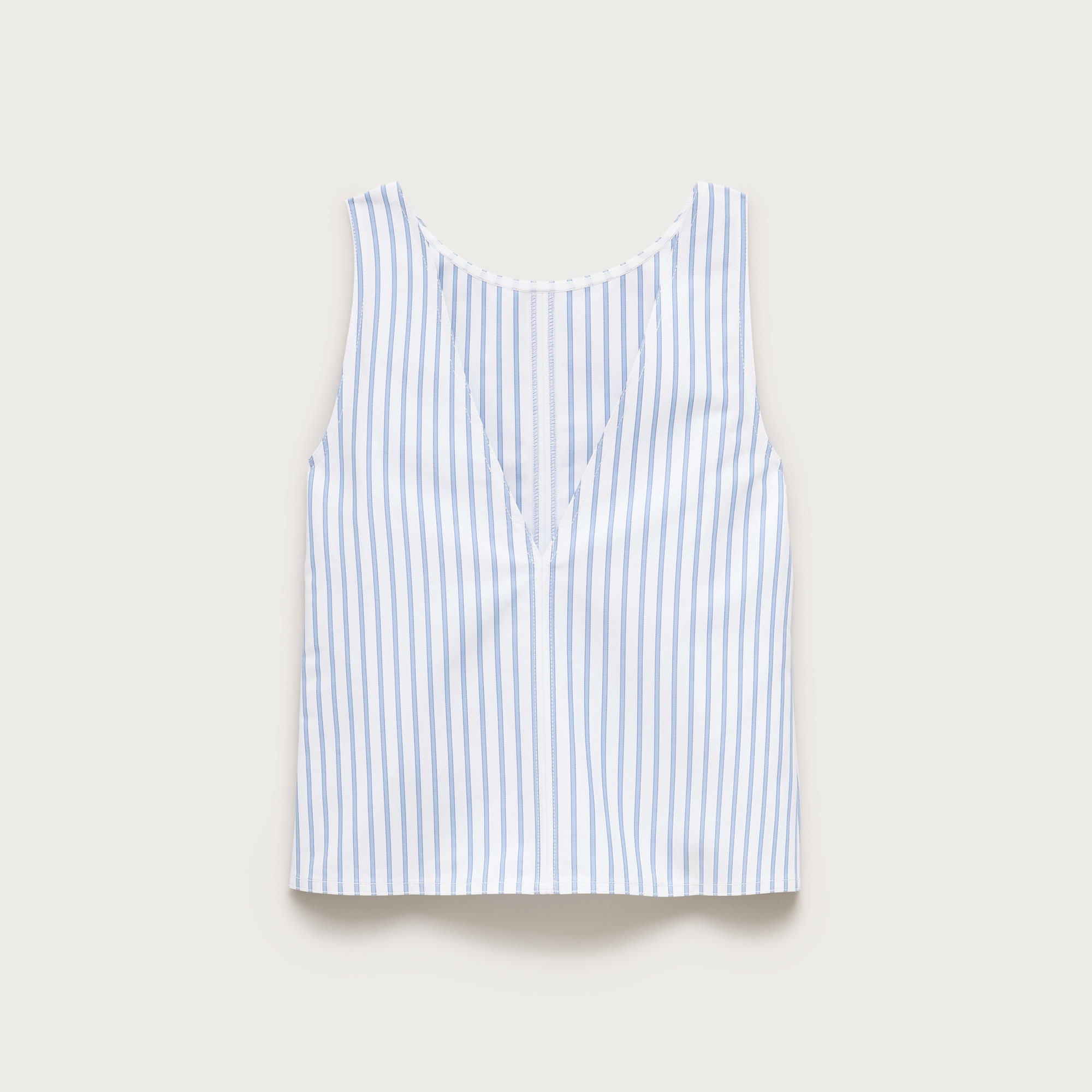 Shell top in striped double cotton poplin