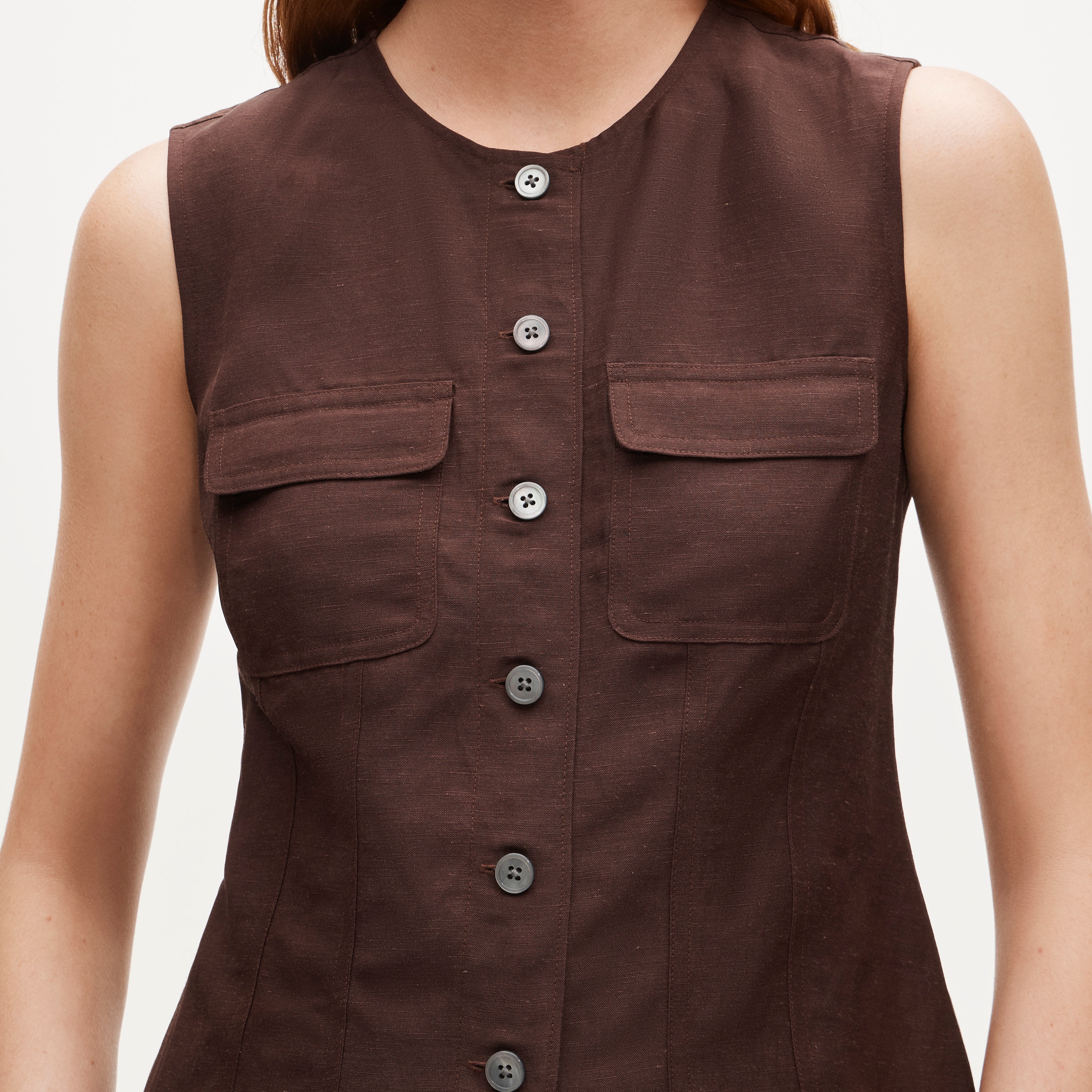 Utility top in Gramercy linen blend