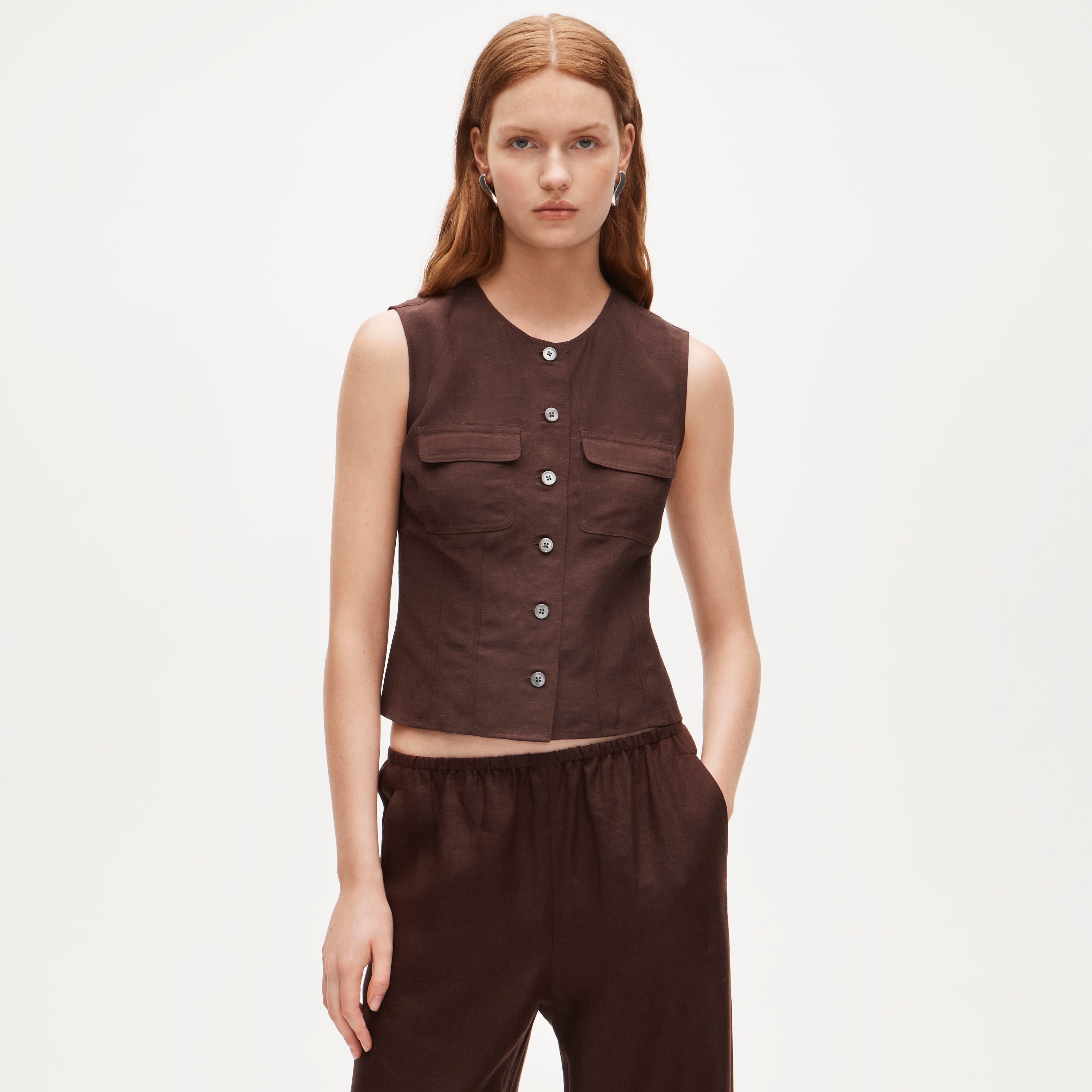 Utility top in Gramercy linen blend