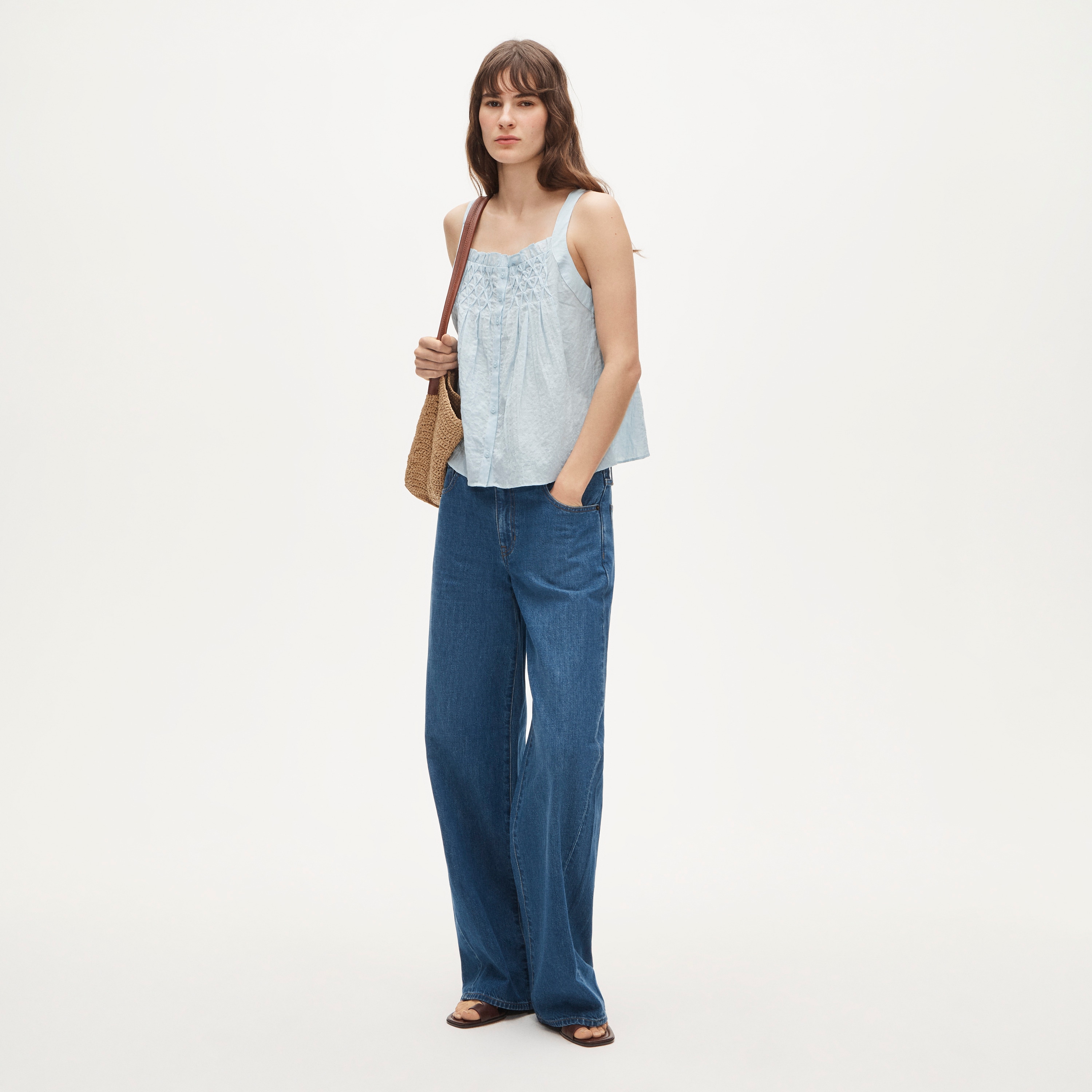Smocked Crinkle Tank Top For Women | J.Crew