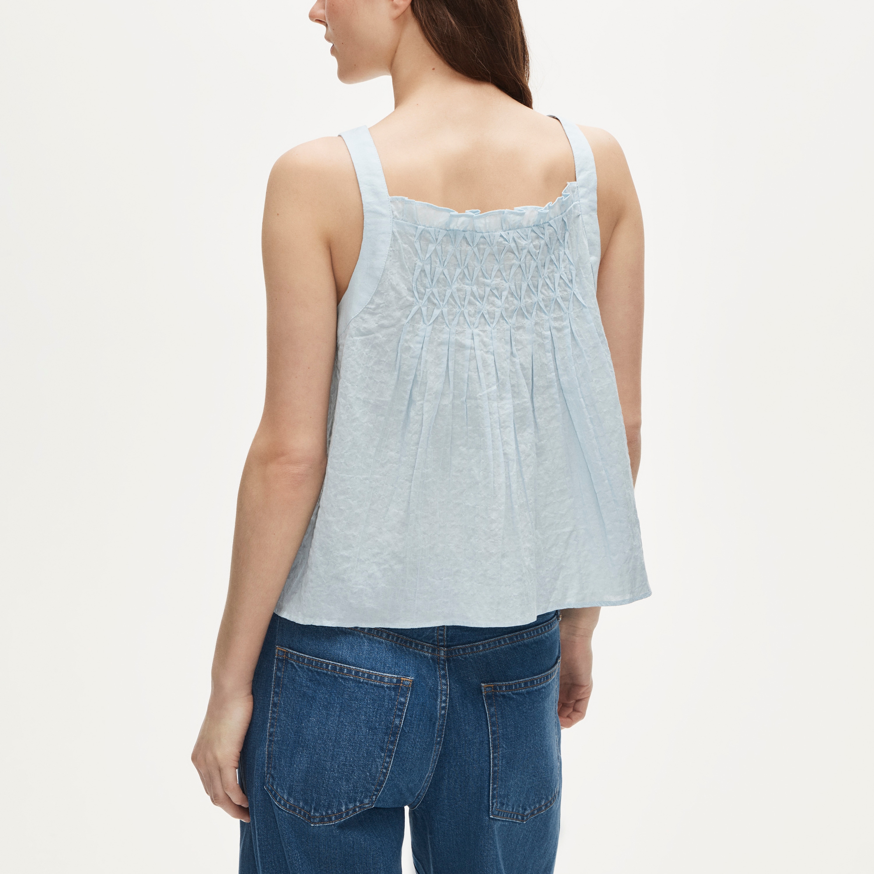 Smocked Crinkle Tank Top For Women | J.Crew