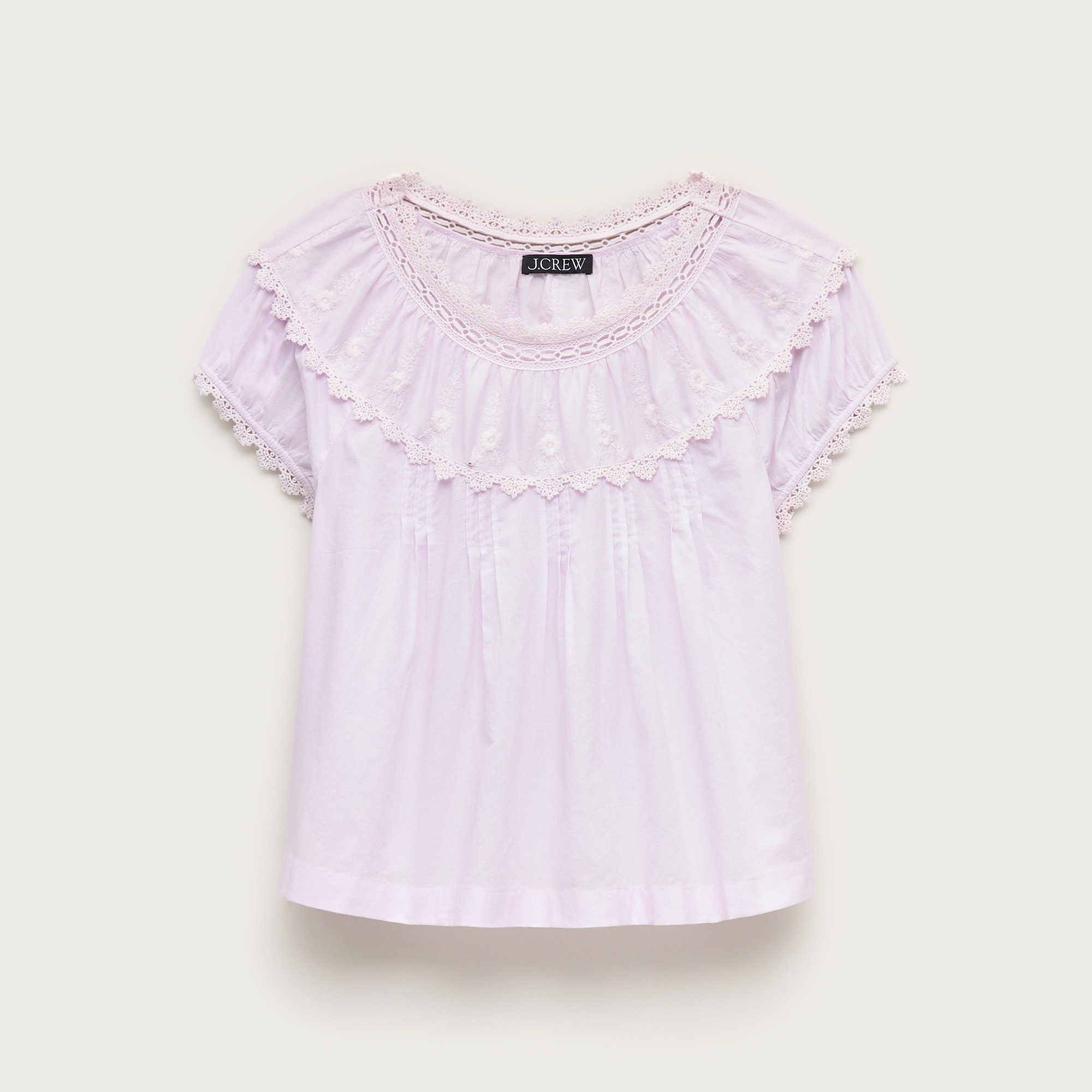 Embroidered Cap-sleeve Top For Women | J.Crew