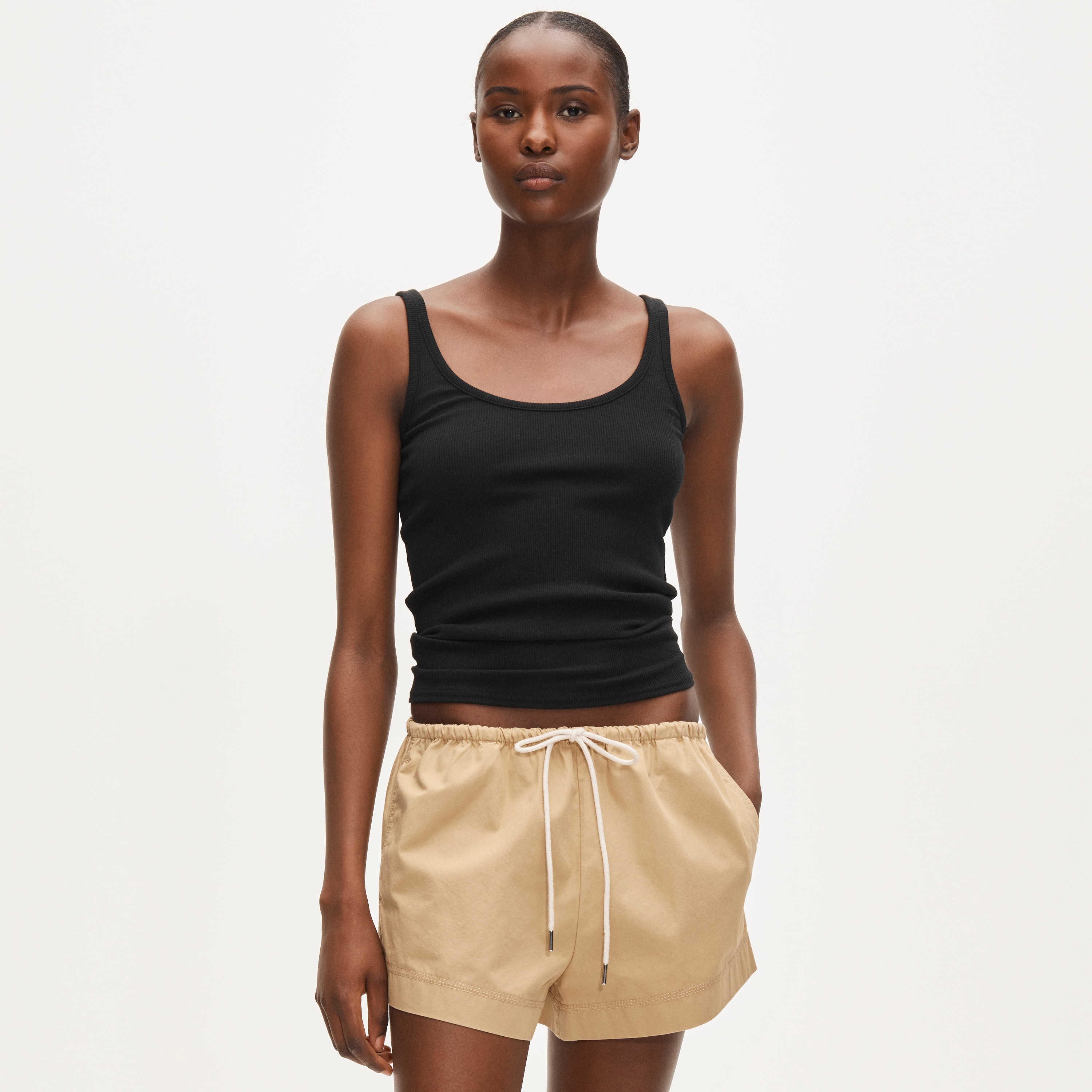 Cruise drawstring short in cotton poplin