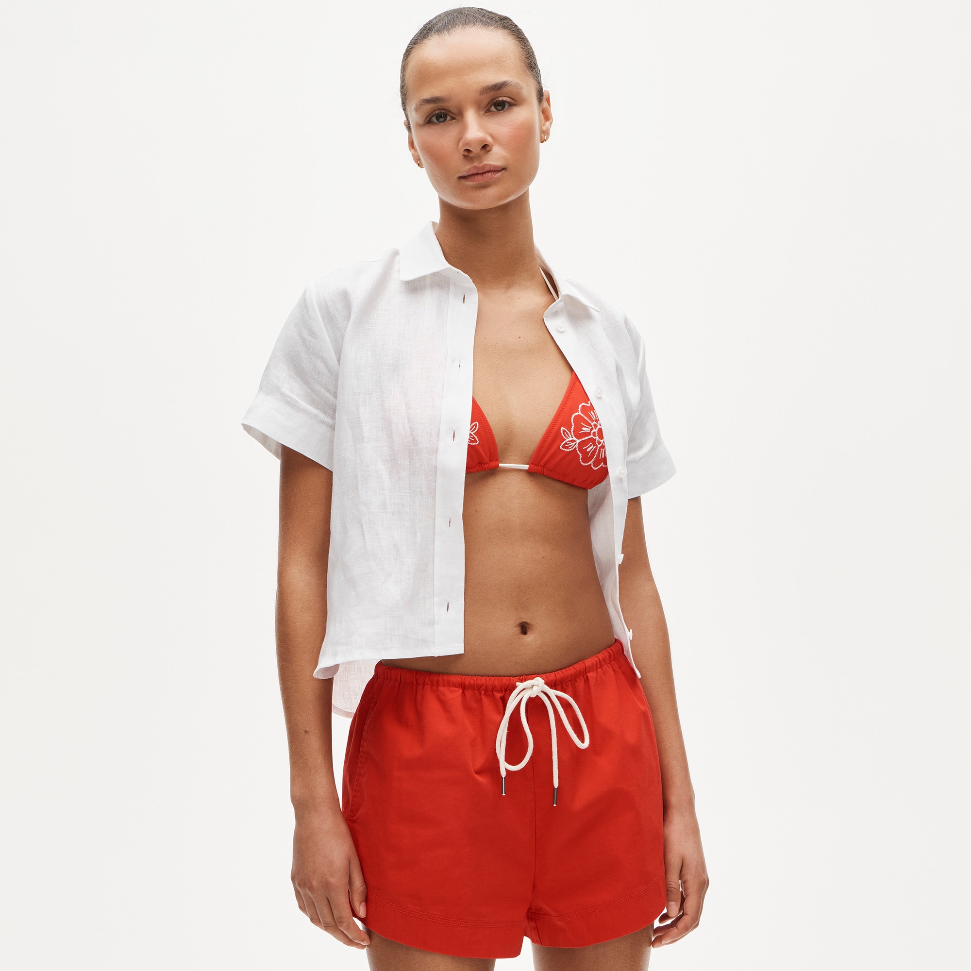 Cruise drawstring short in cotton poplin - image 3