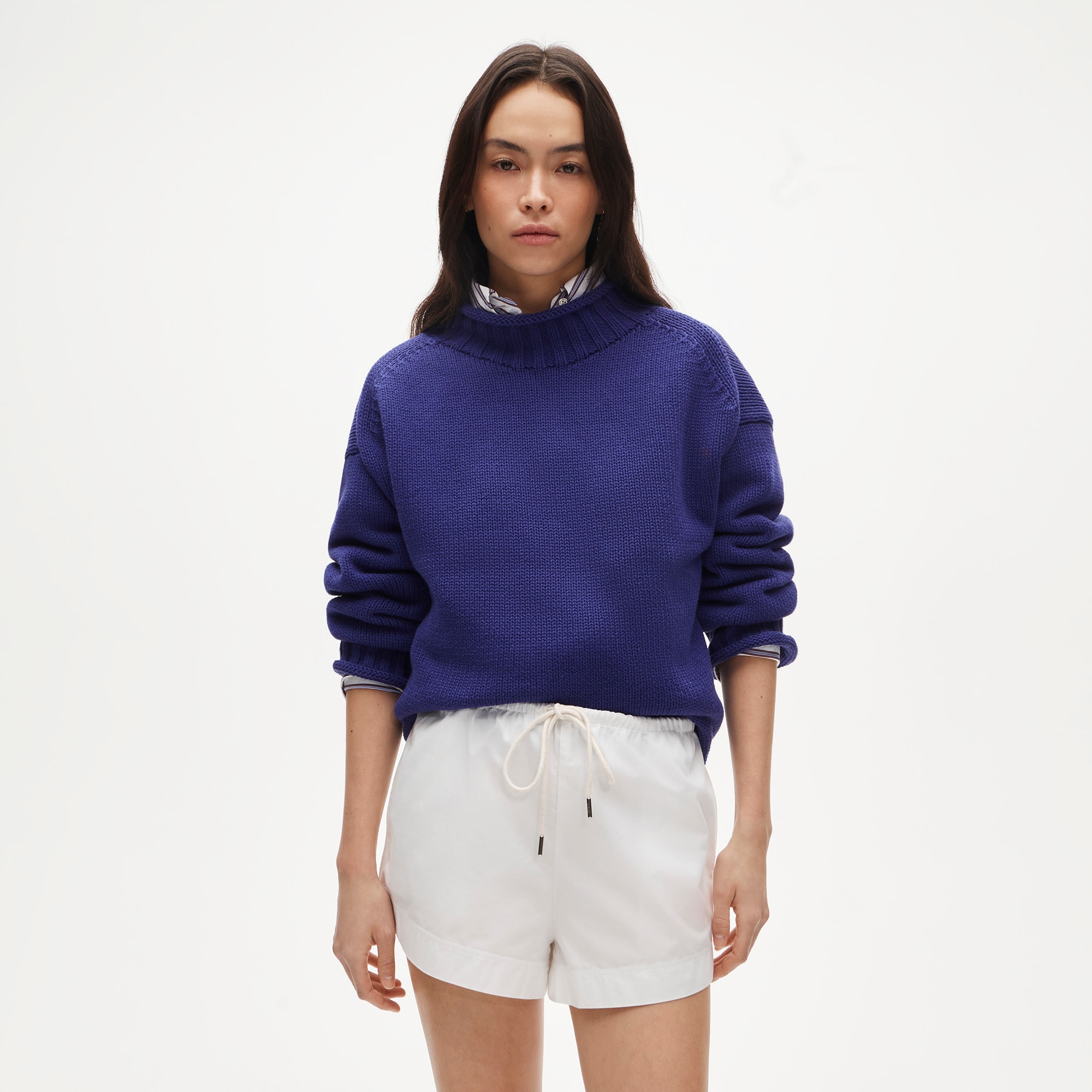 Cruise drawstring short in cotton poplin