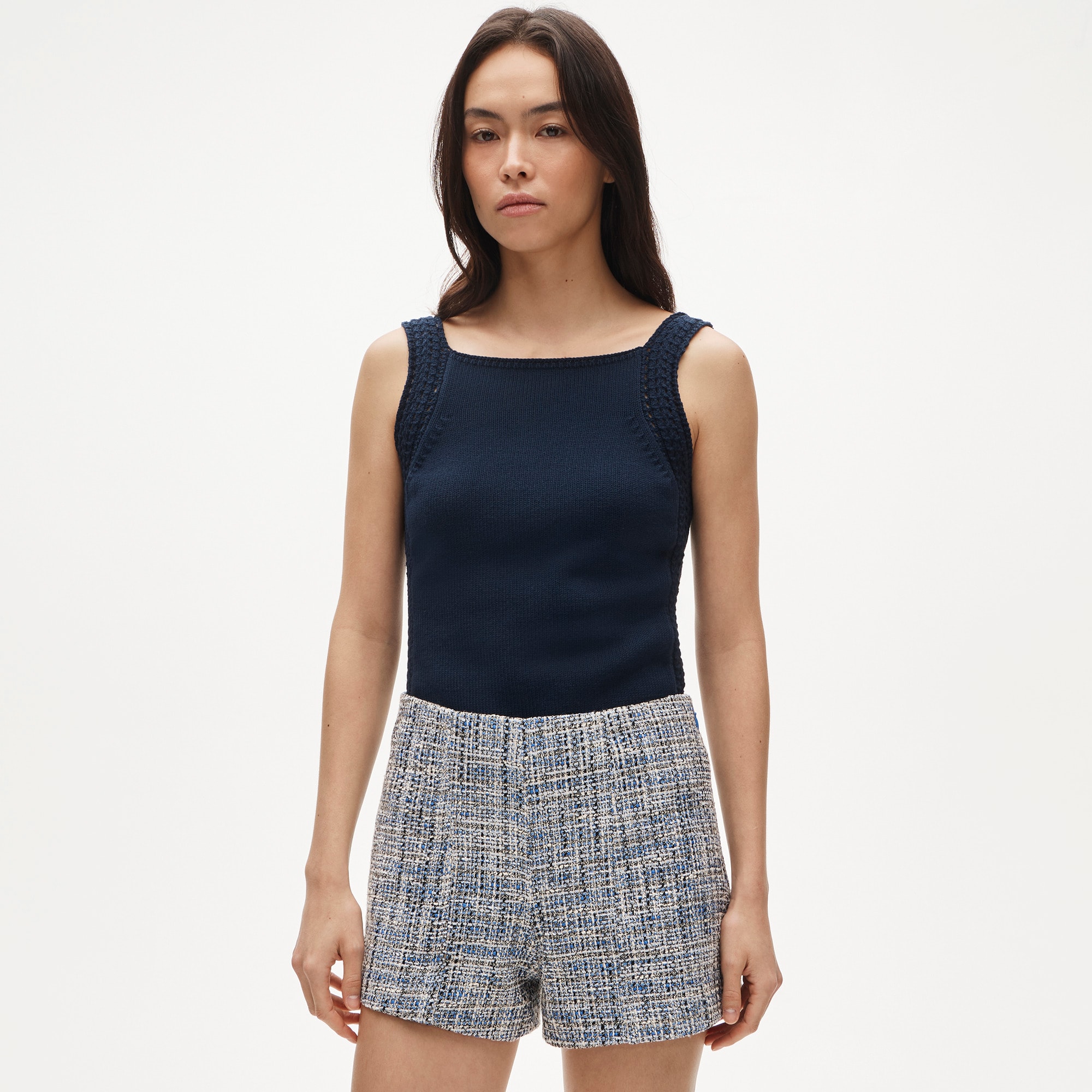 Micro short in textured Italian tweed - image 3