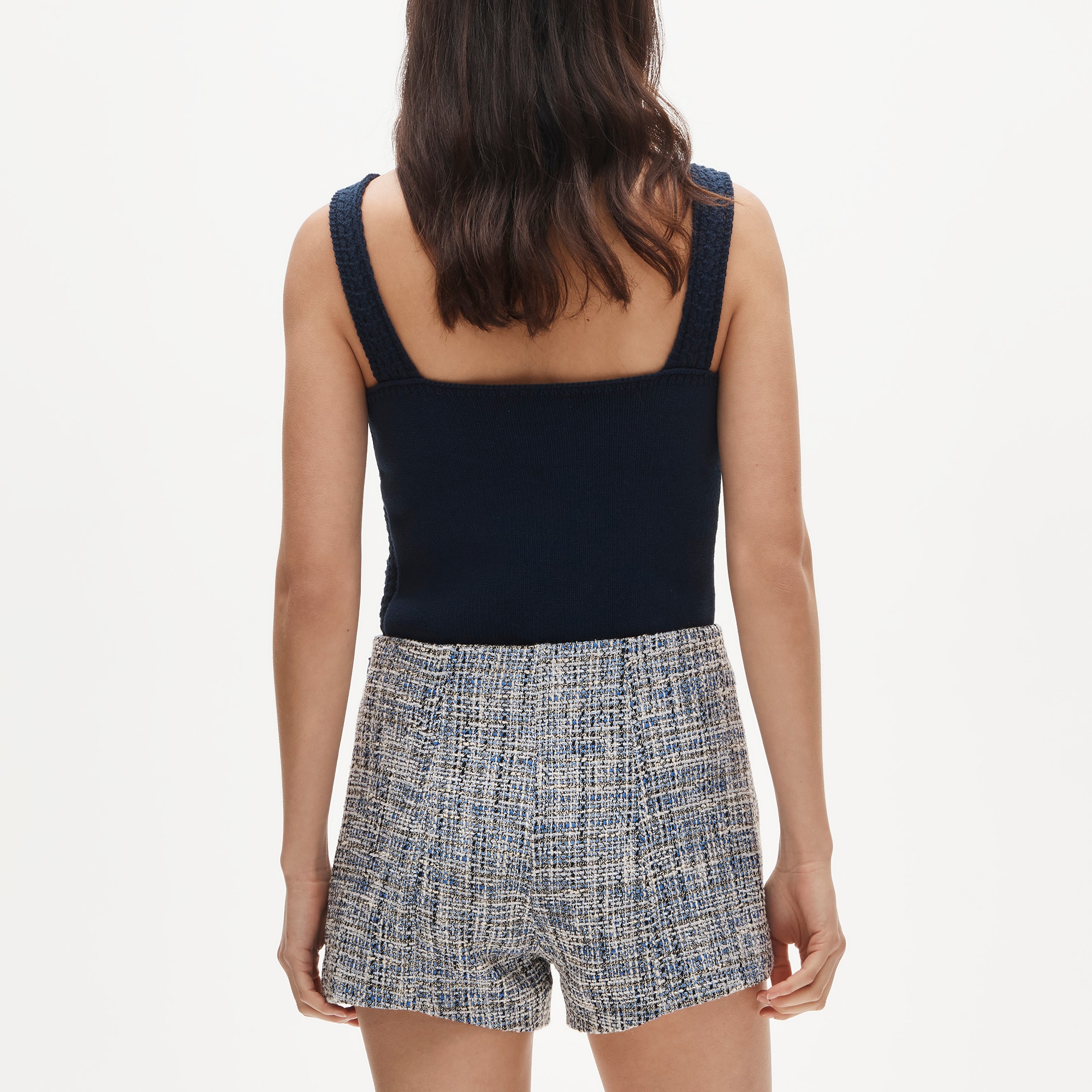 Micro short in textured Italian tweed - image 5