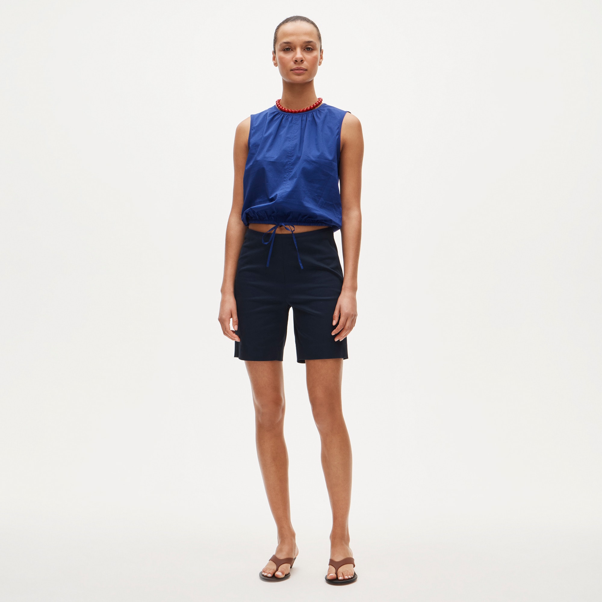 Bermuda short in sateen