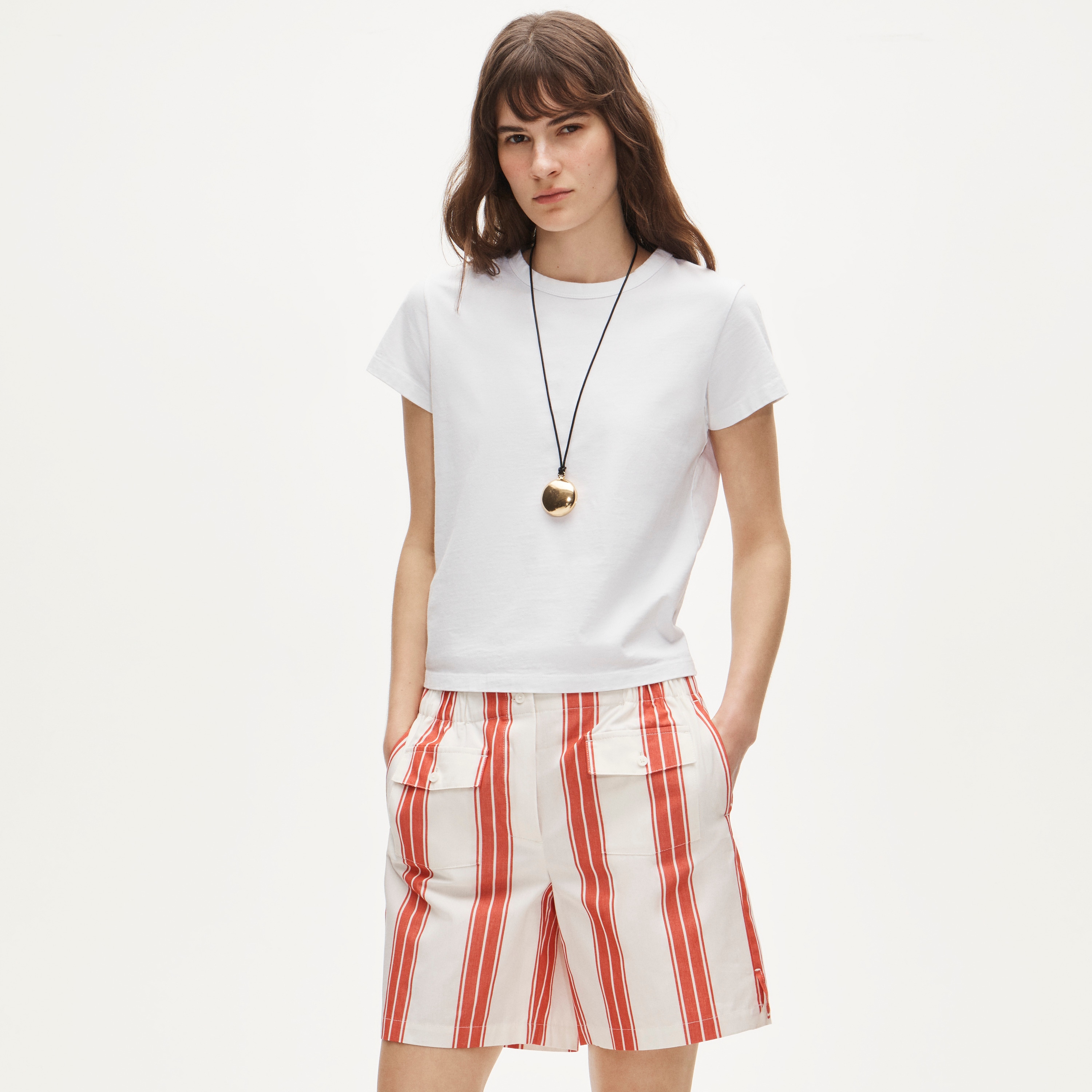 Long boxer short in oxford stripe