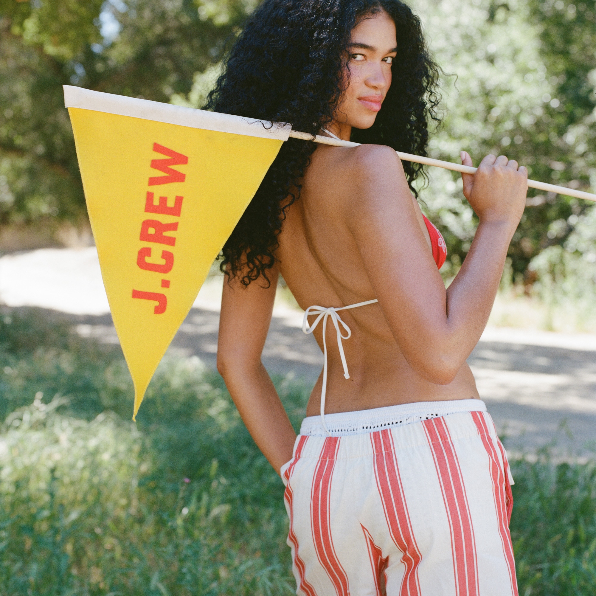 Long boxer short in oxford stripe
