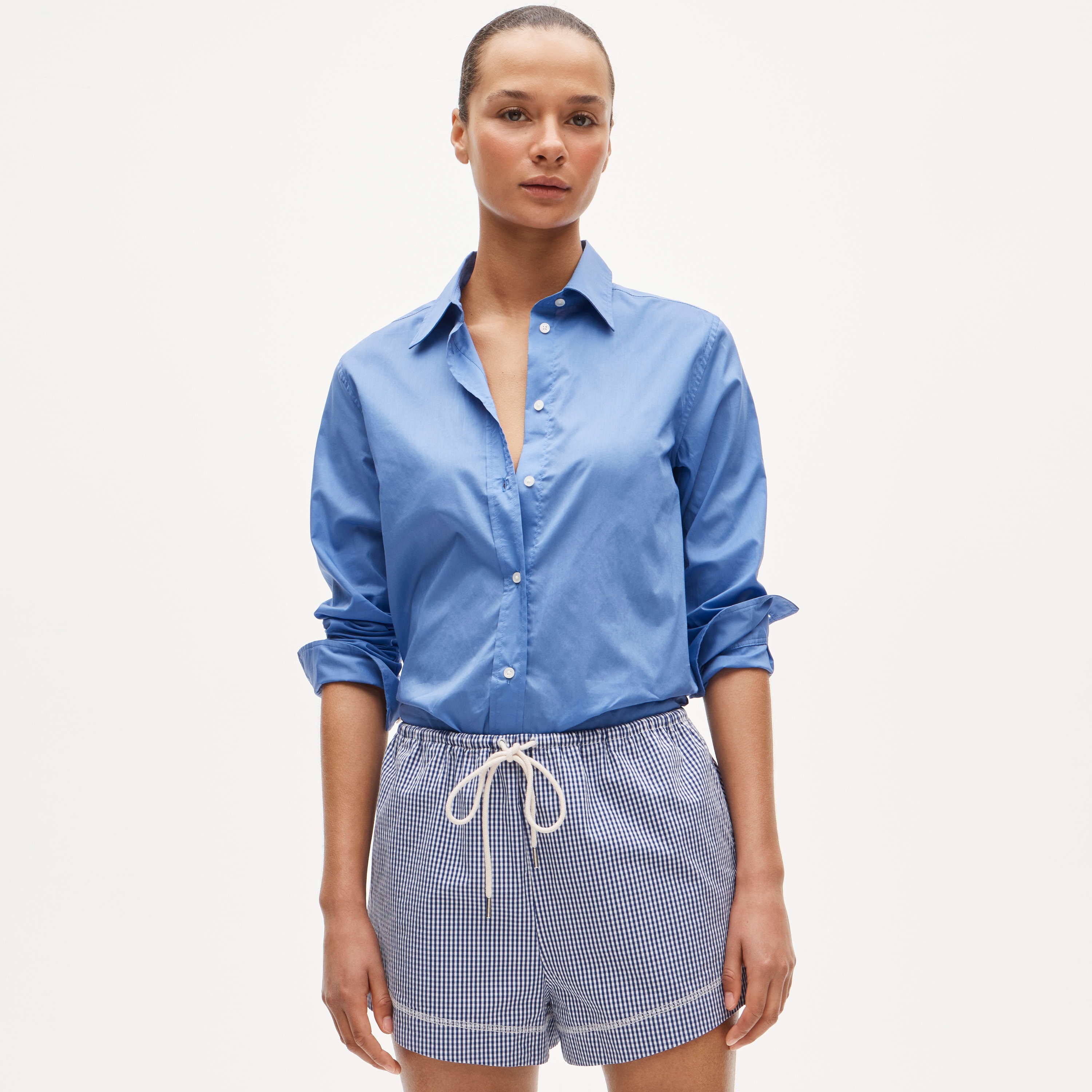 J.Crew Women's Cruise drawstring short in gingham cotton poplin (Size XX-Large)