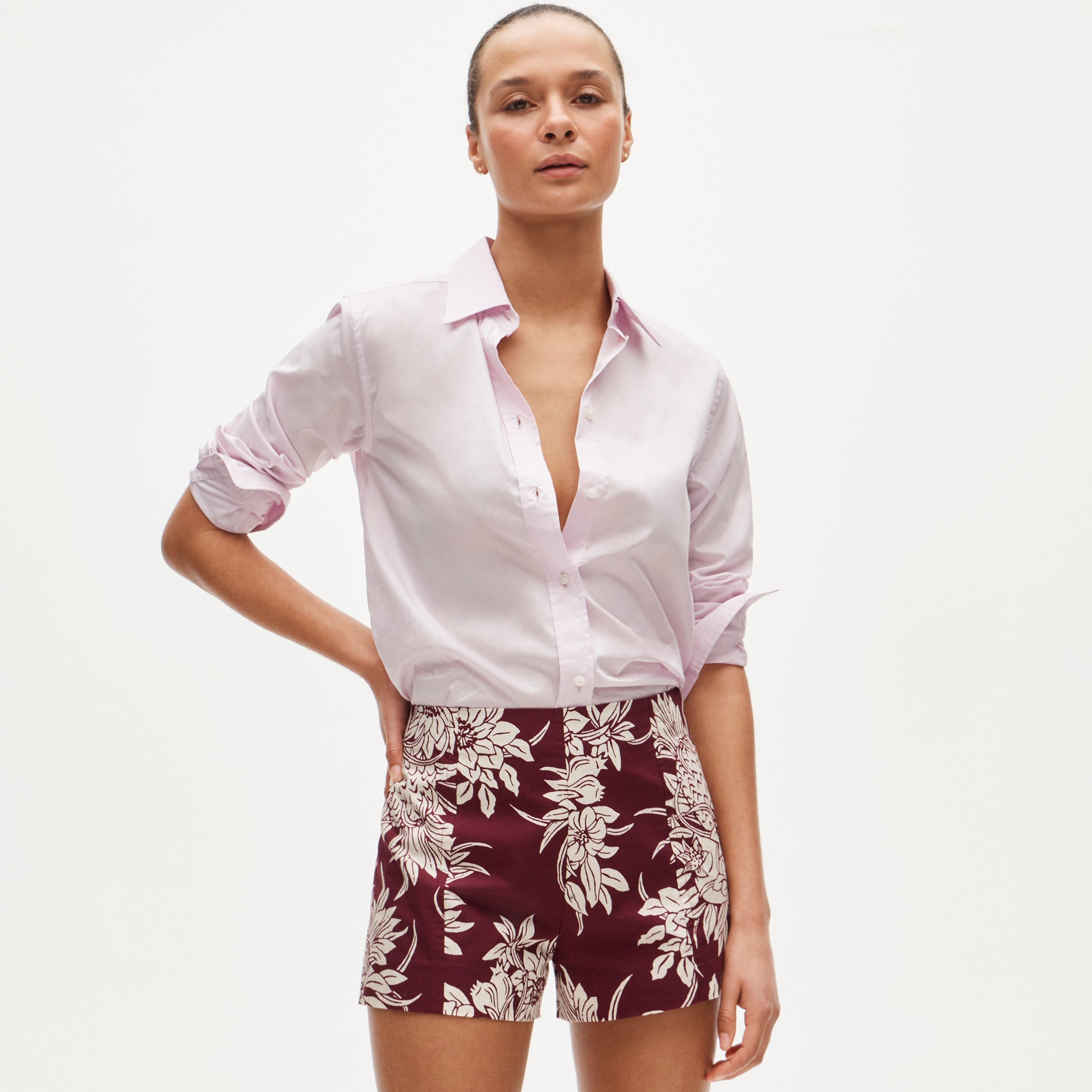 Micro short in pineapple garden&ndash;print cotton poplin - image 3