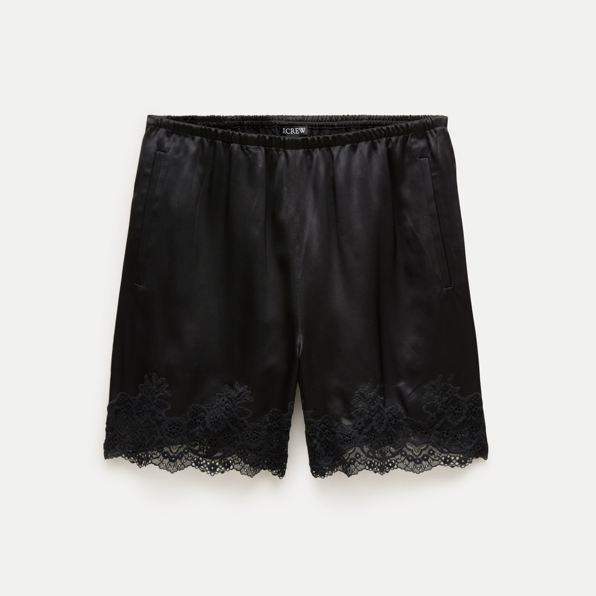 Cosmo lace-trim short in luster charmeuse