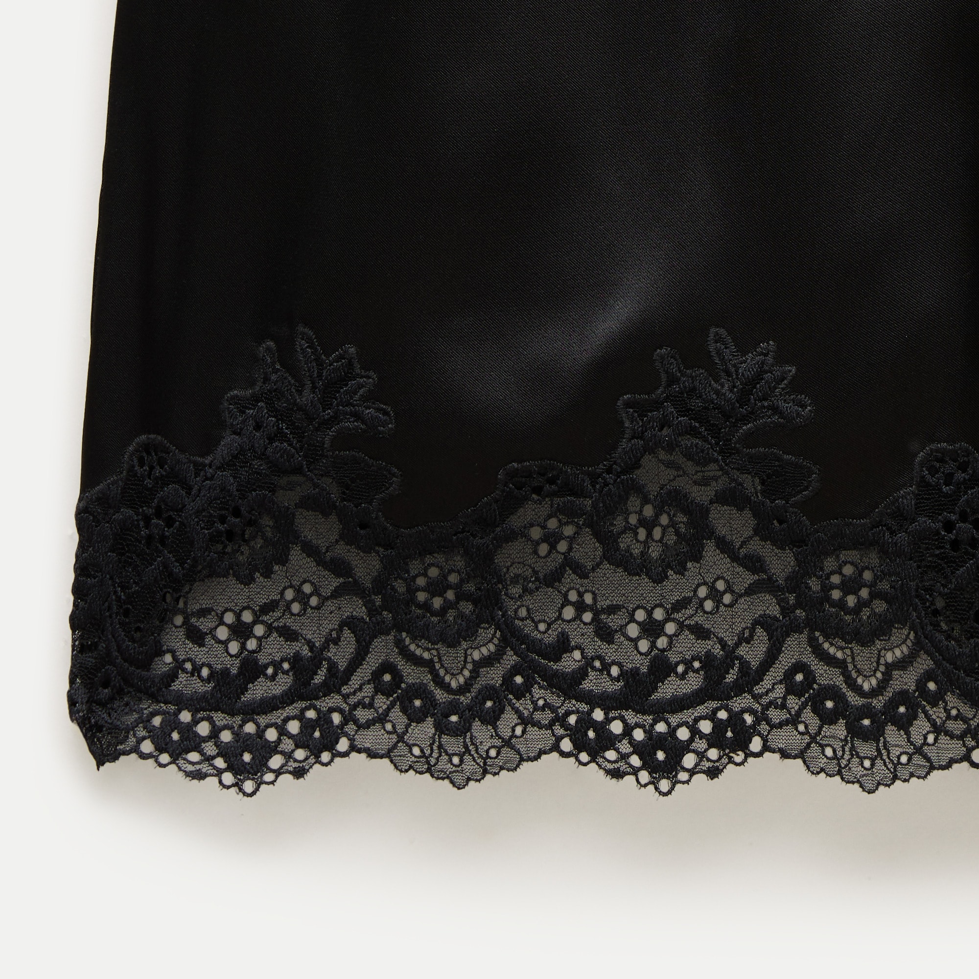 Cosmo lace-trim short in luster charmeuse