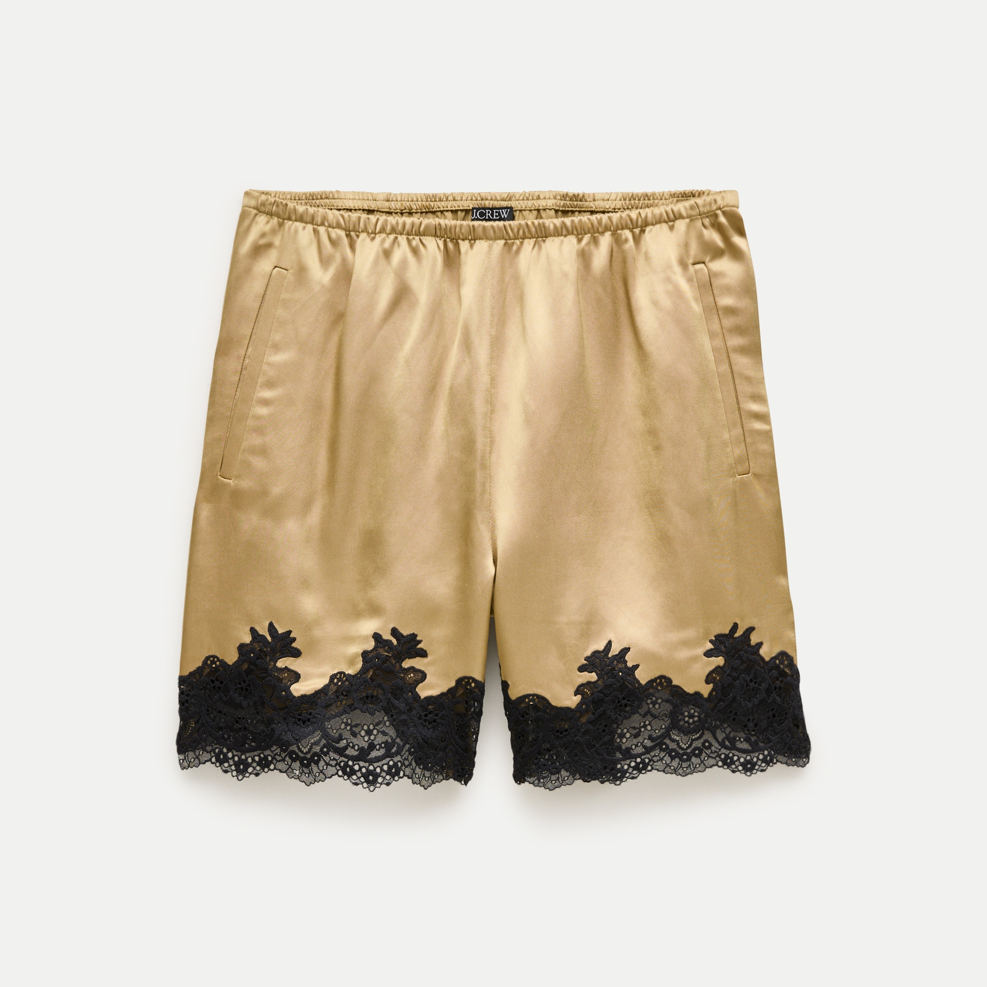 Cosmo lace-trim short in luster charmeuse