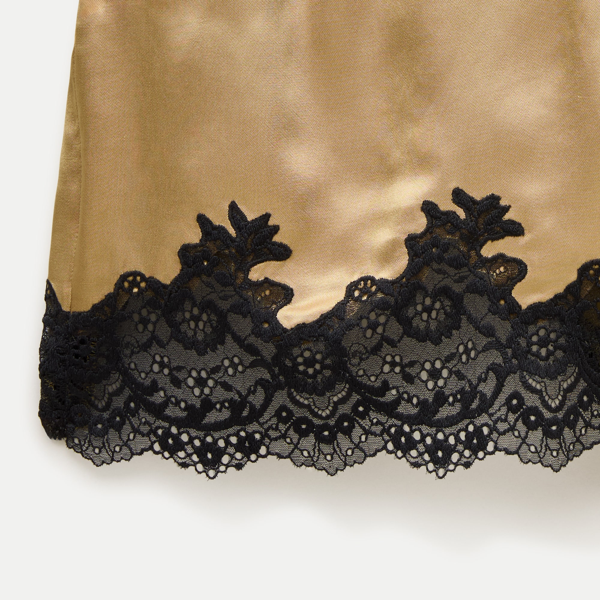 Cosmo lace-trim short in luster charmeuse