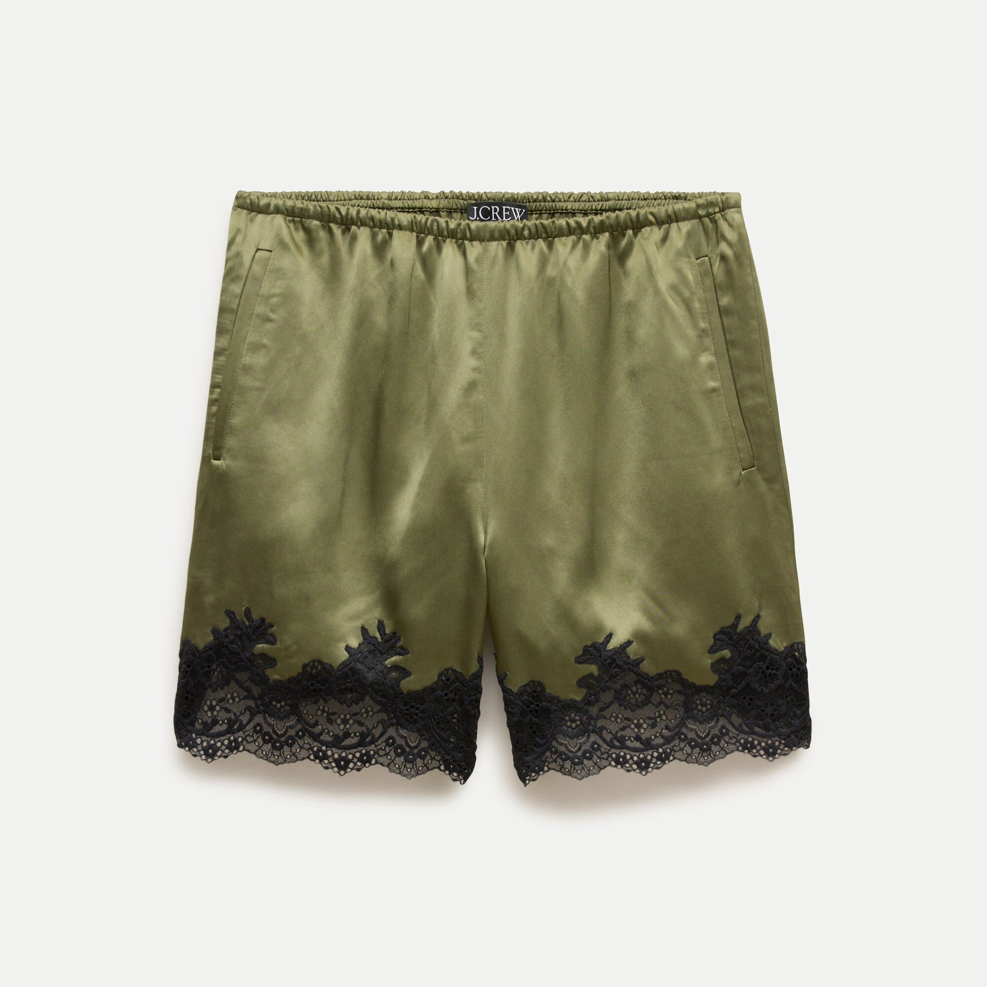 Cosmo lace-trim short in luster charmeuse
