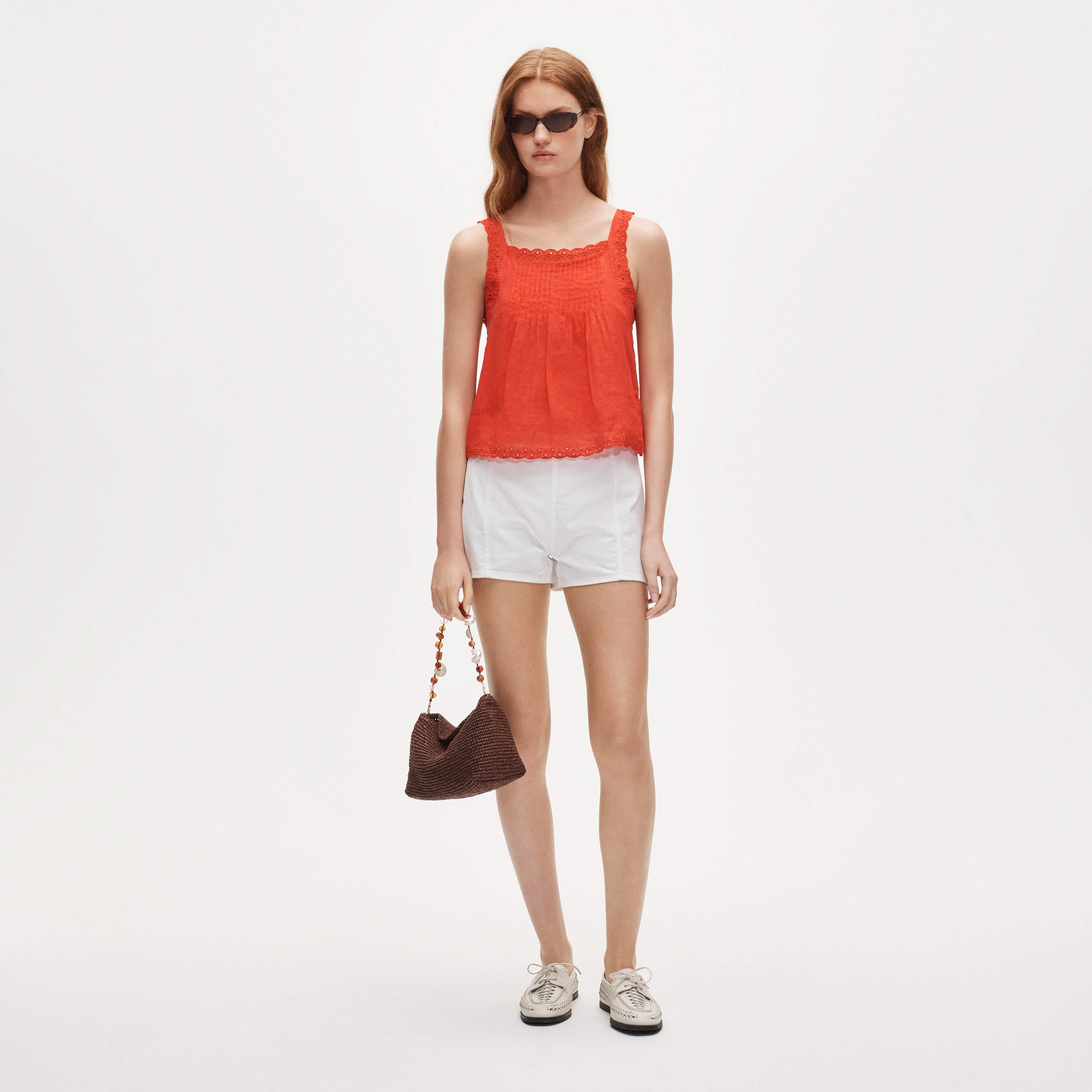 Scallop-trim Tank Top In Ramie For Women | J.Crew