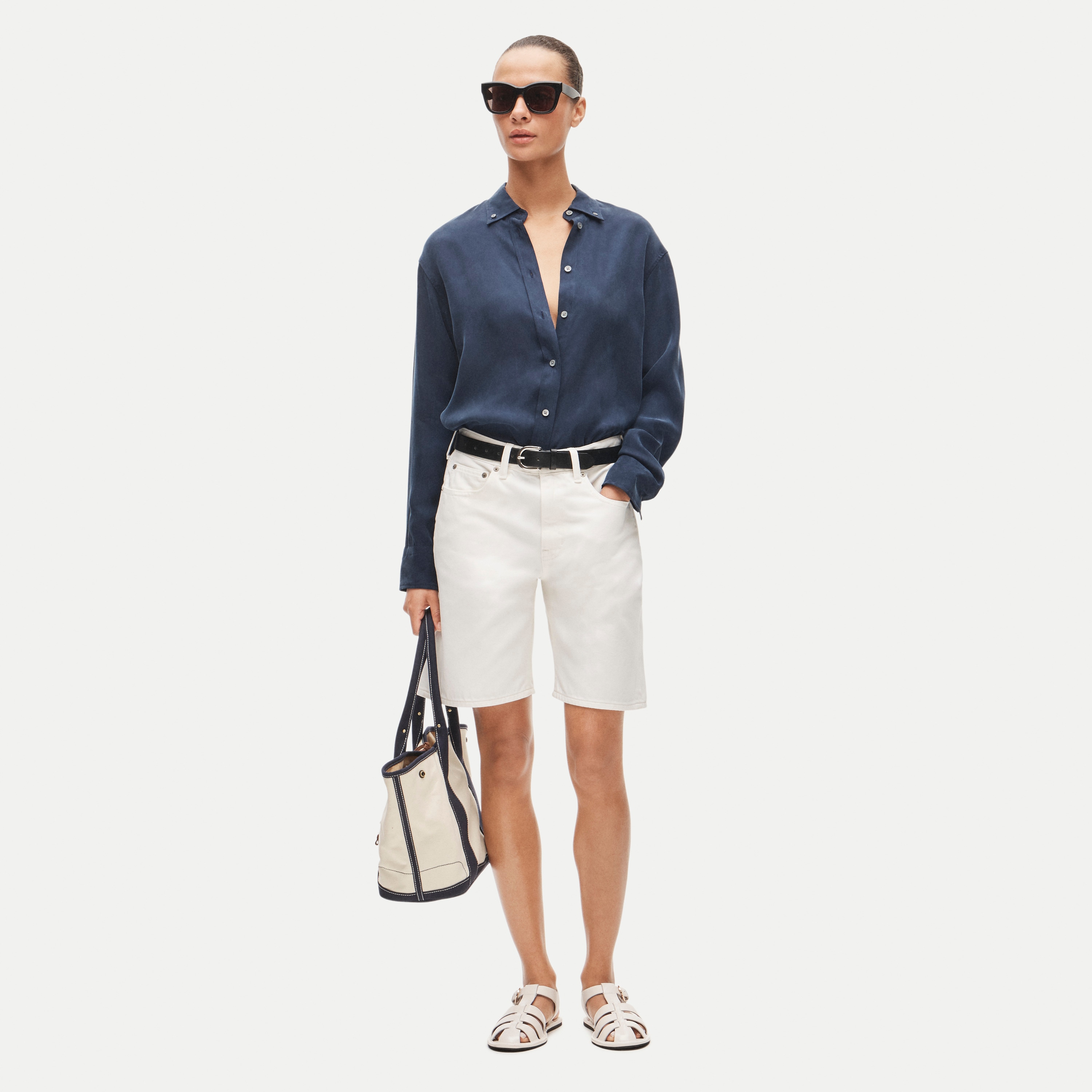 Drapey Button-up Shirt In Black Watch Tartan For Women | J.Crew