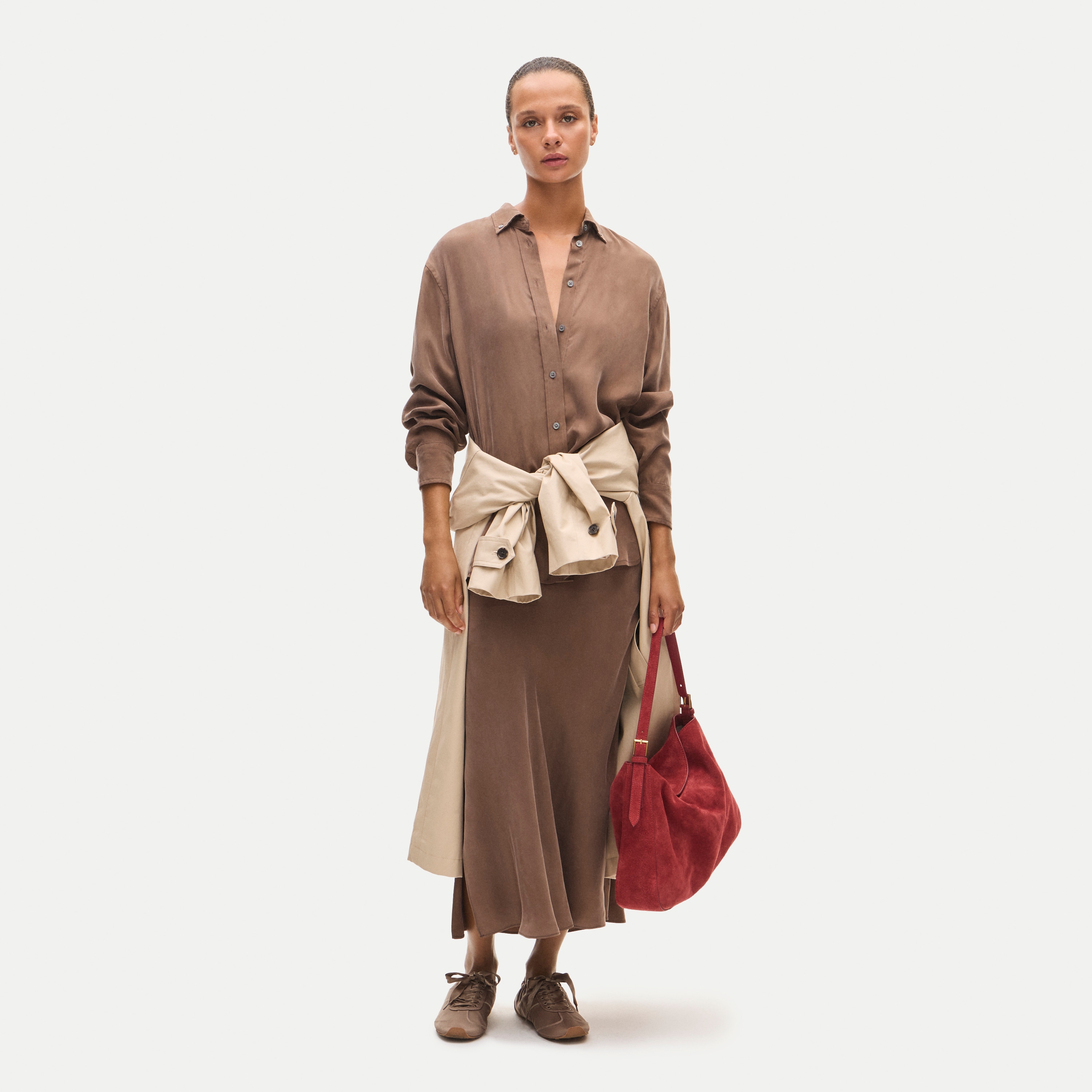 Esme button-up shirt in cupro blend - thumbnail 10