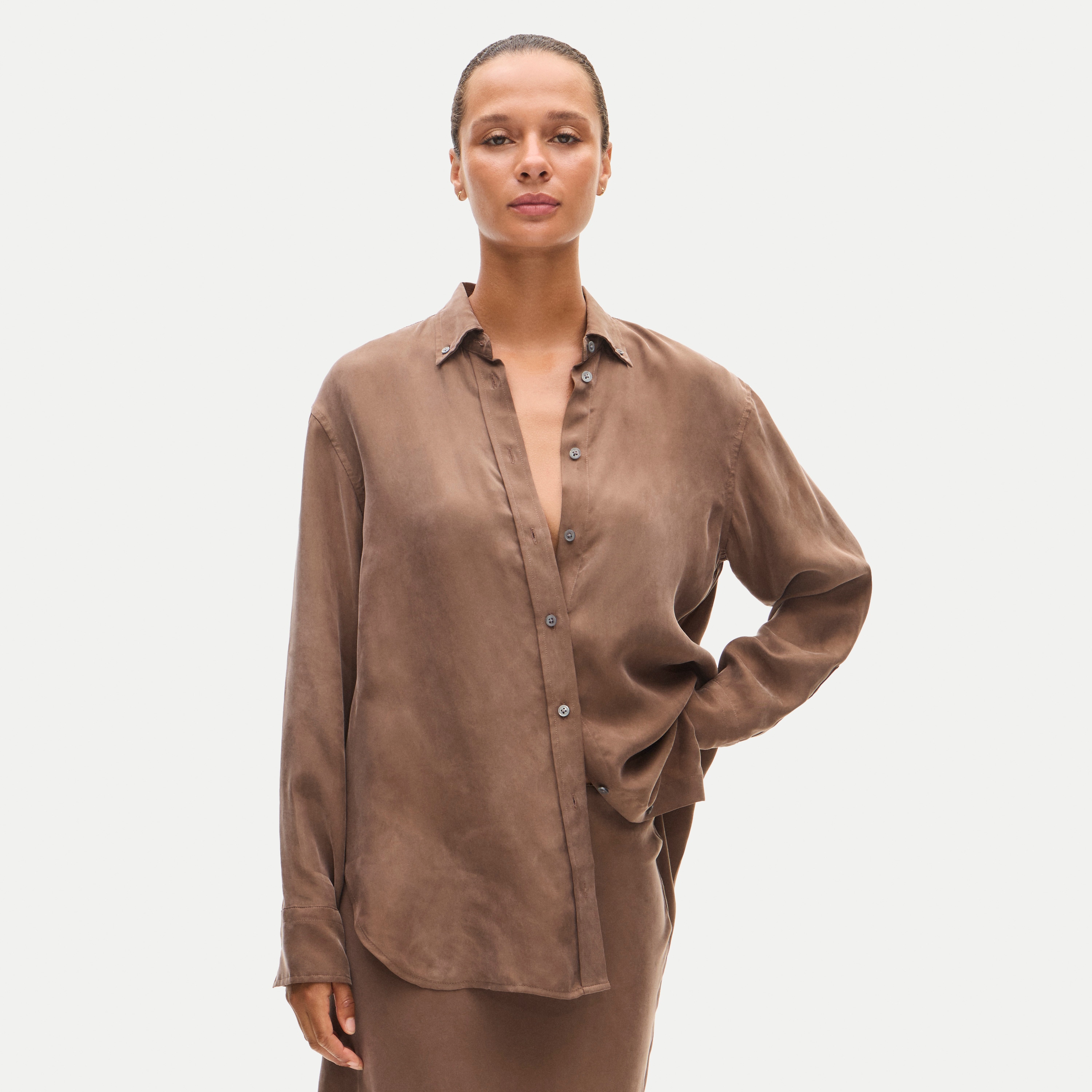 Esme button-up shirt in cupro blend