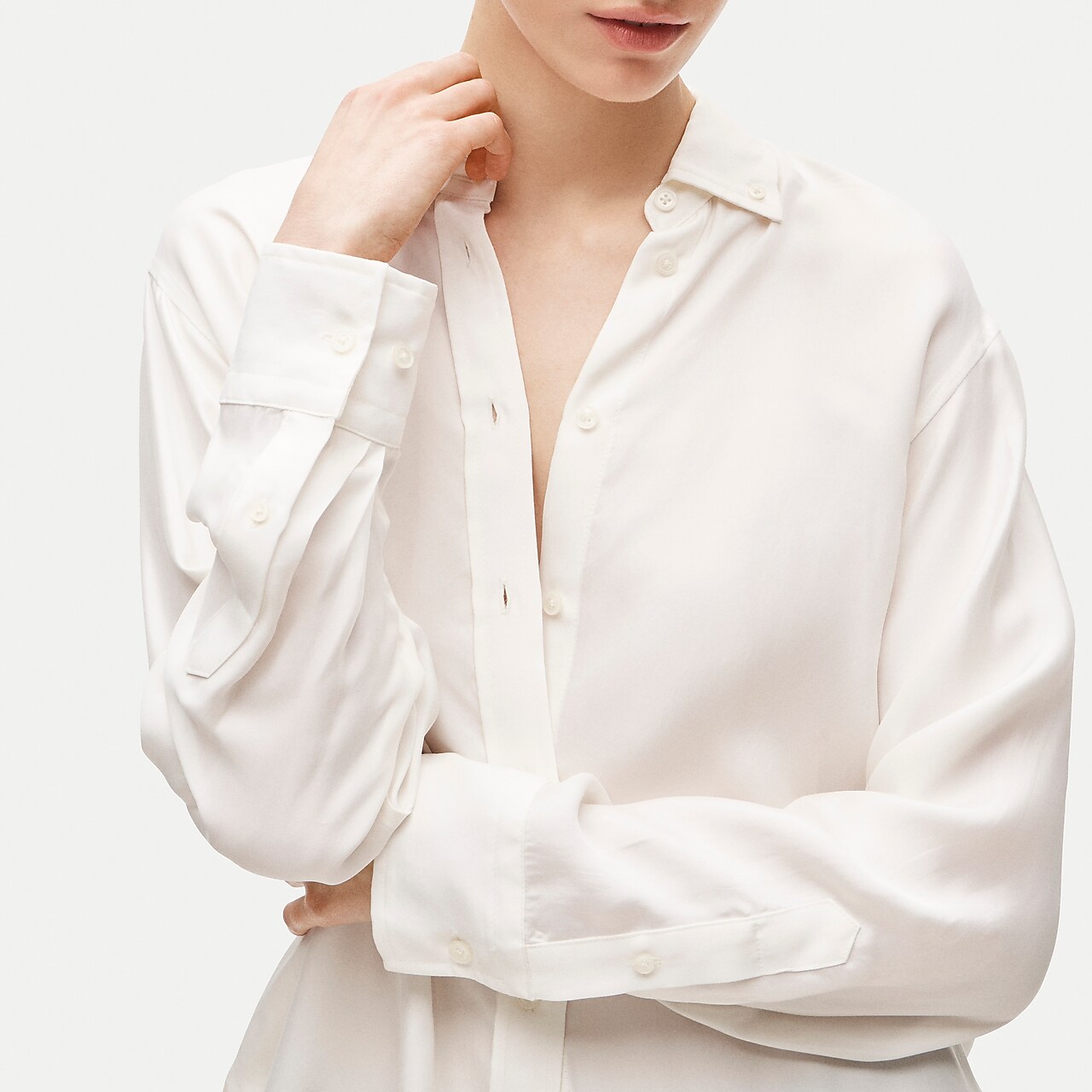Ruffle-trim Button-up Shirt In Liberty® Lodden Fabric For Women