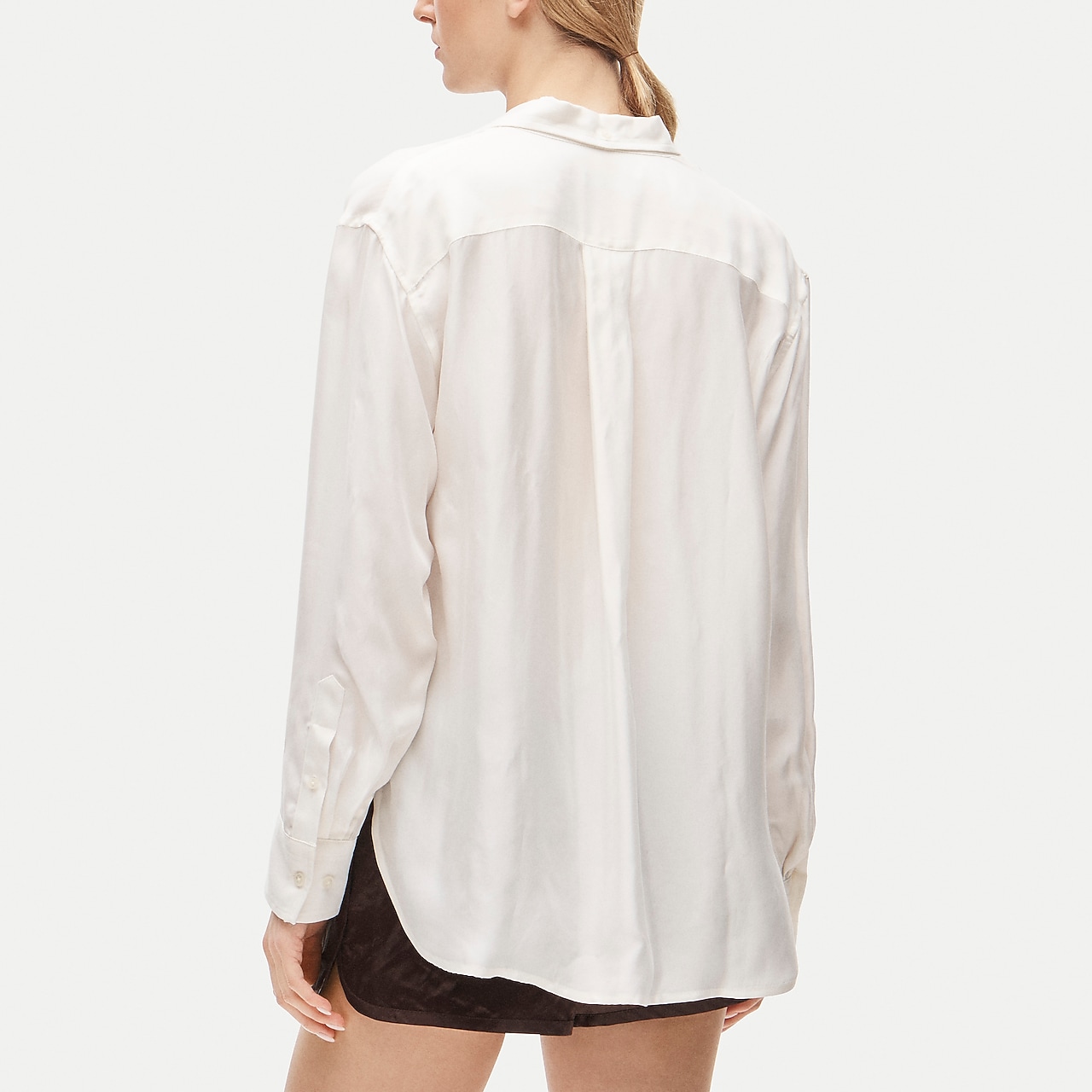 Button-up Tie-waist Shirt In Crepe De Chine For Women | J.Crew