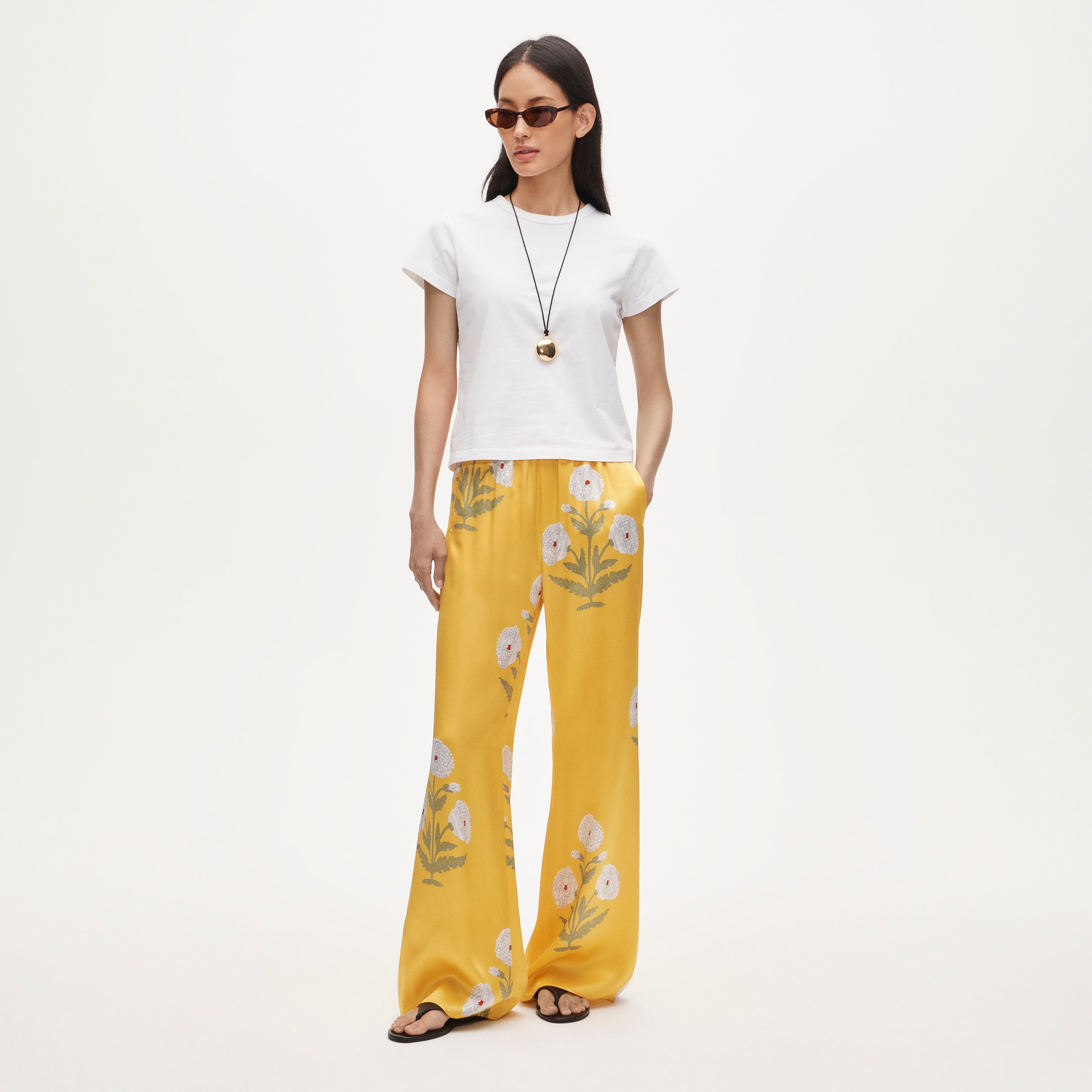 Cosmo Pant In Marigold Block Print For Women | J.Crew