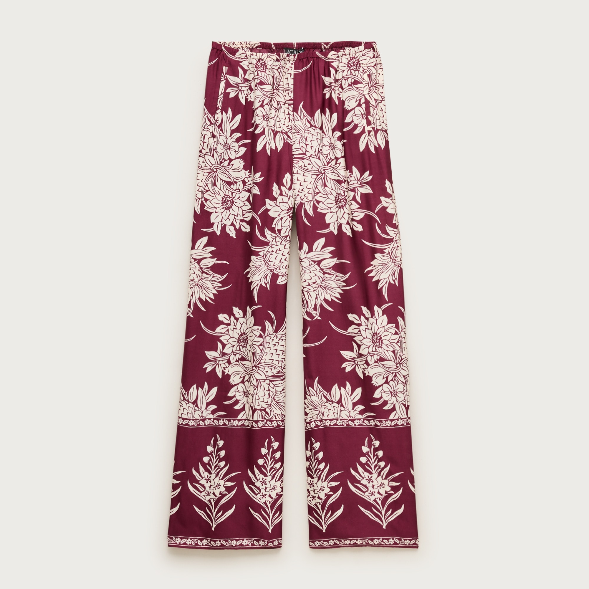 Cosmo pant in pineapple-print viscose twill
