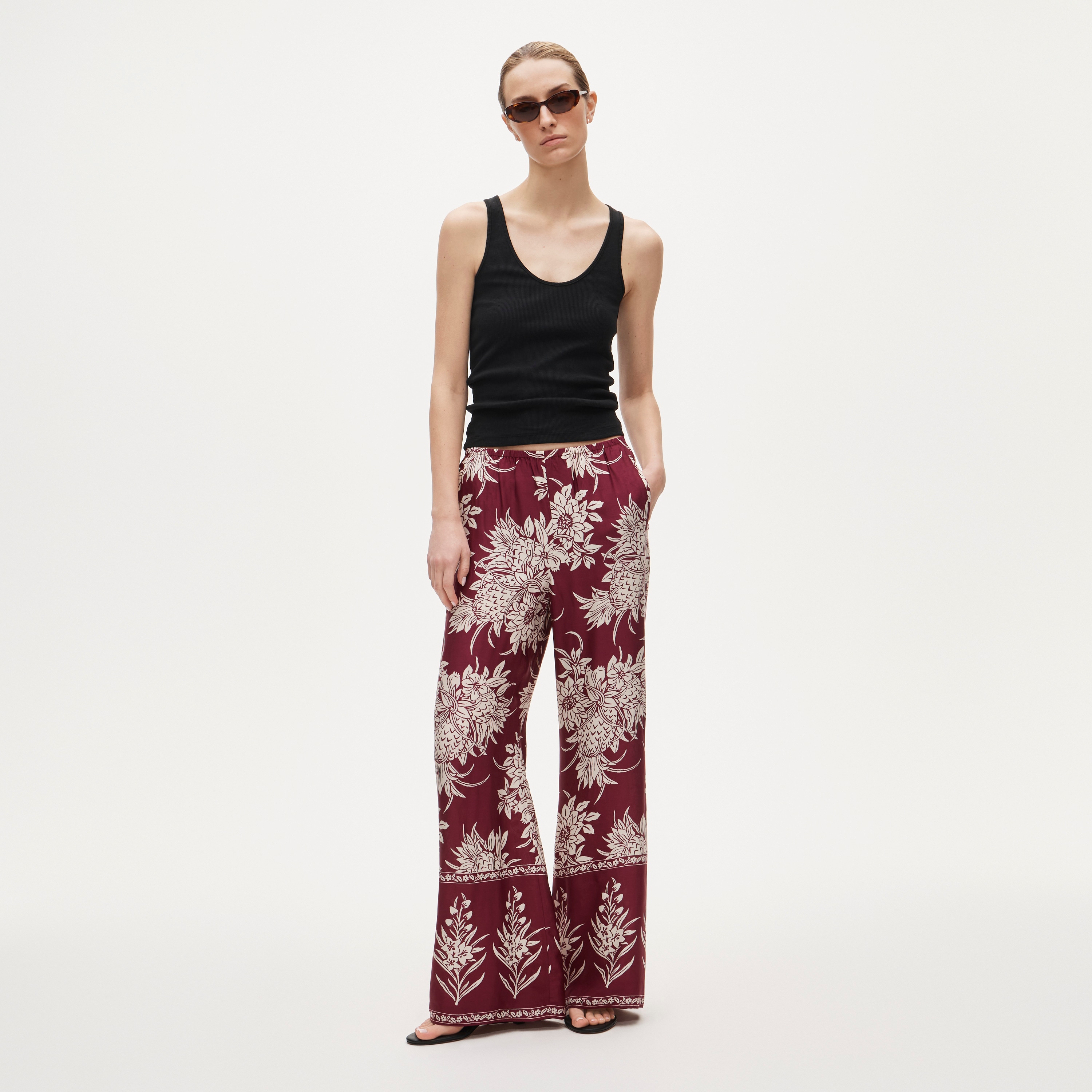 Cosmo pant in pineapple-print viscose twill - image 2
